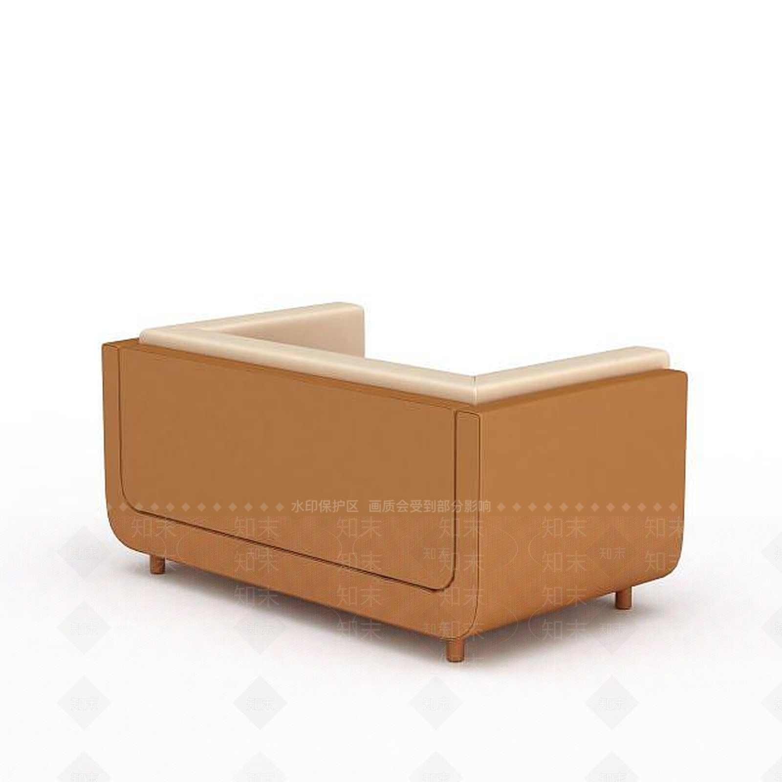 现代黄色双人沙发3D模型下载【ID:1195755360】