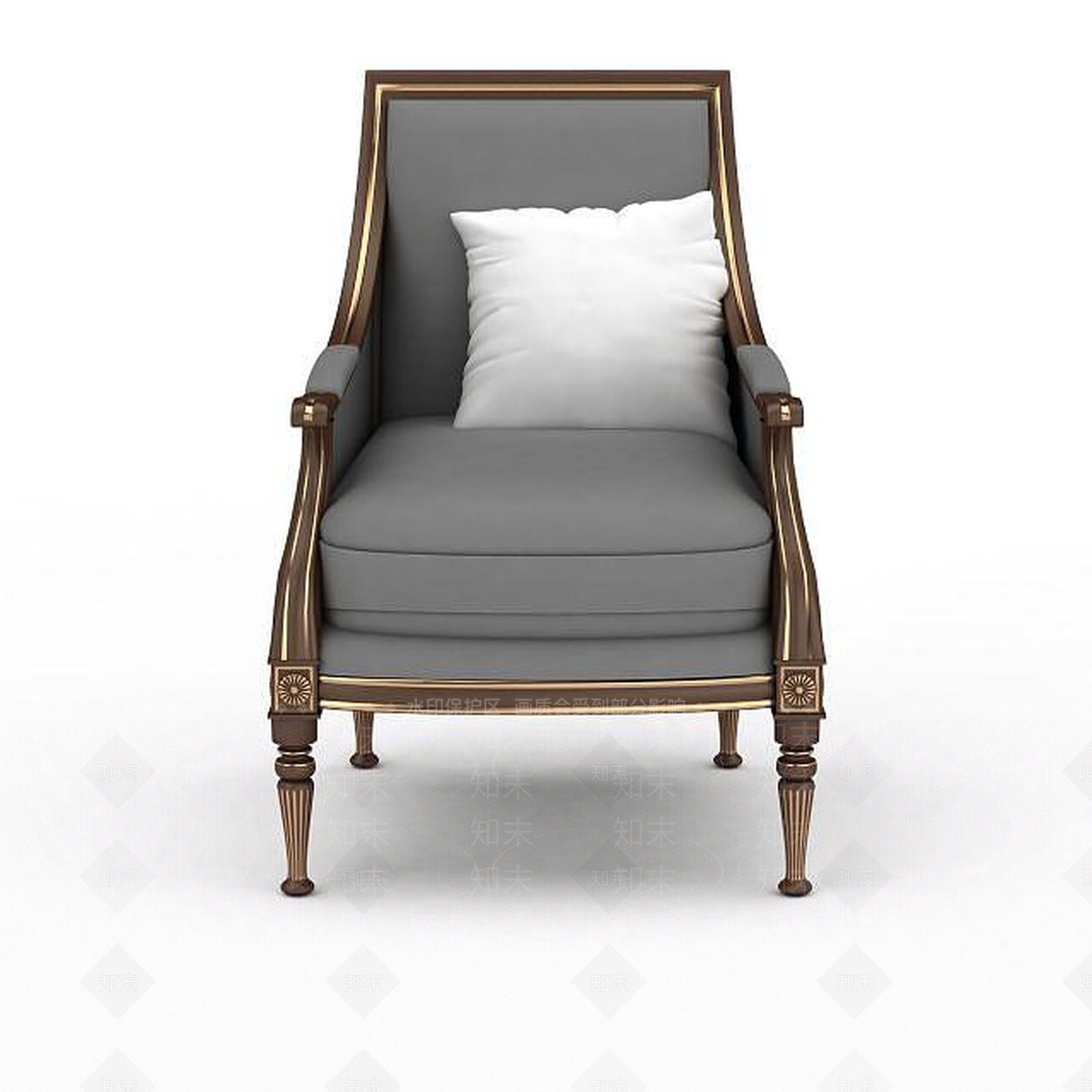 欧式古典欧式单人沙发3D模型下载【ID:1195755393】
