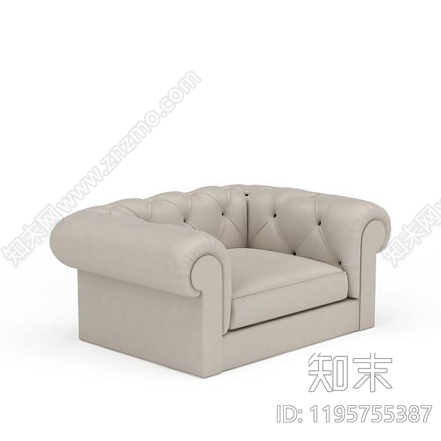 欧式古典欧式单人沙发3D模型下载【ID:1195755387】