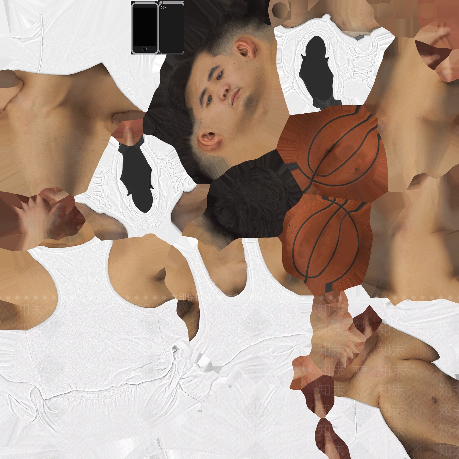 现代运动打篮球坐姿男人3D模型下载【ID:1195756255】