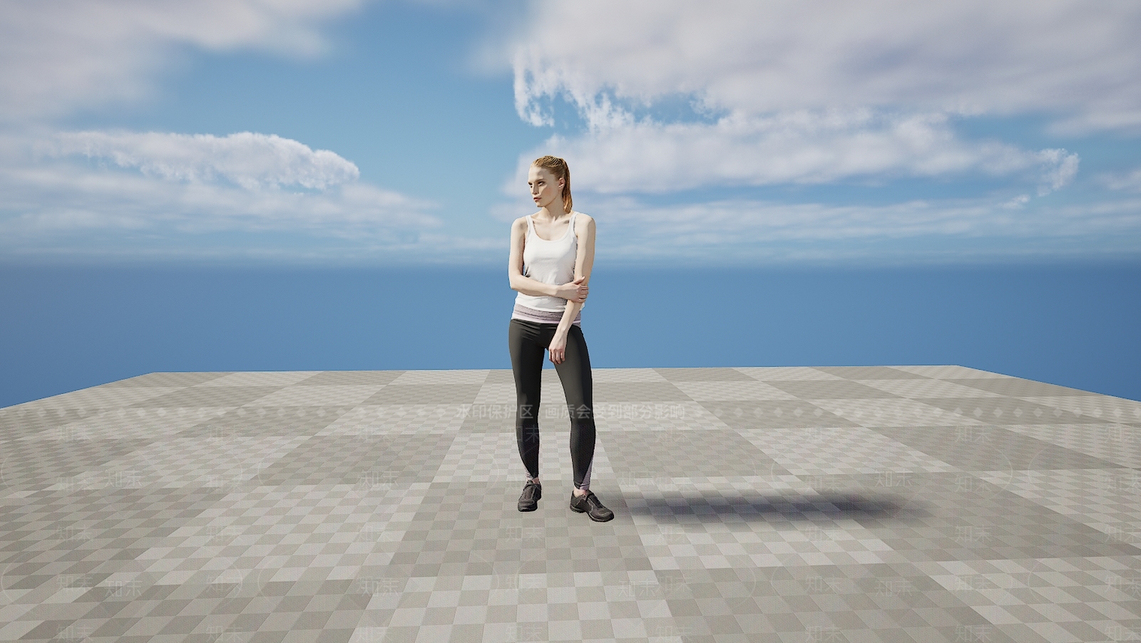 现代健身运动服女人3D模型下载【ID:1195756628】