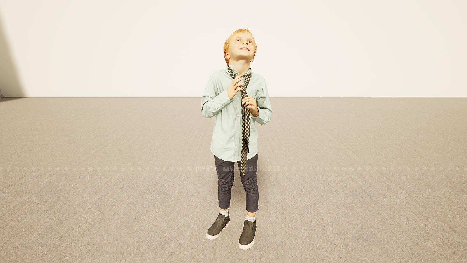 现代系领带黄发小男孩3D模型下载【ID:1195757762】