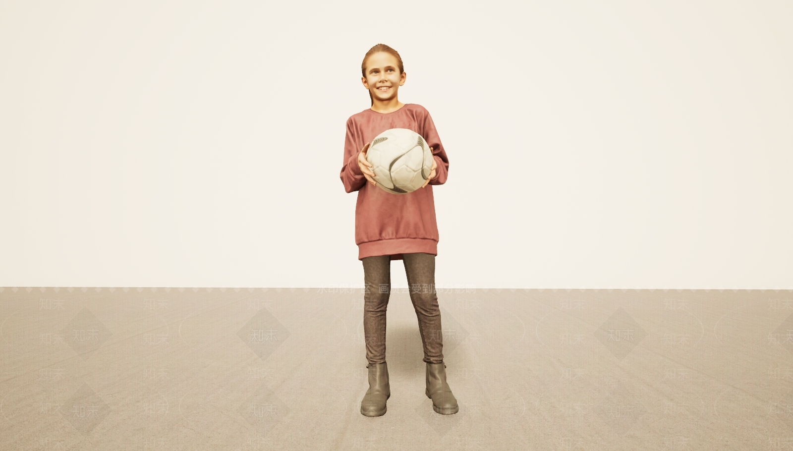 现代玩篮球马尾小女孩3D模型下载【ID:1195757933】
