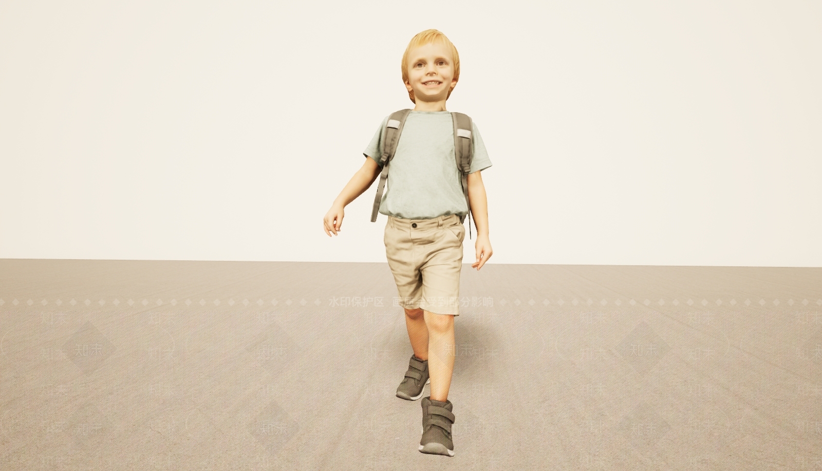 现代背书包小男孩3D模型下载【ID:1195758069】