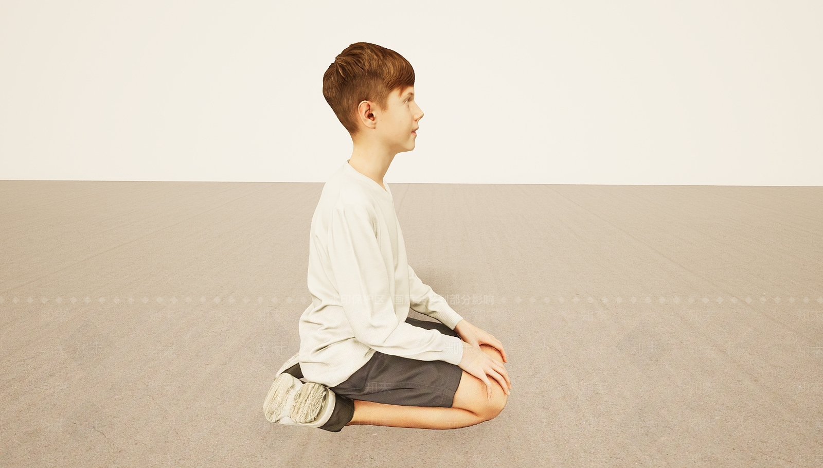 现代跪姿小男孩3D模型下载【ID:1195758277】