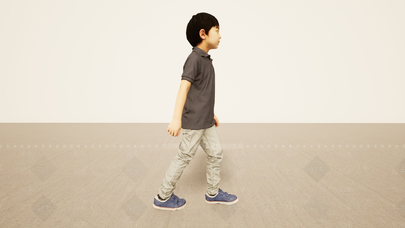 现代前进走姿亚洲小男孩3D模型下载【ID:1195758824】