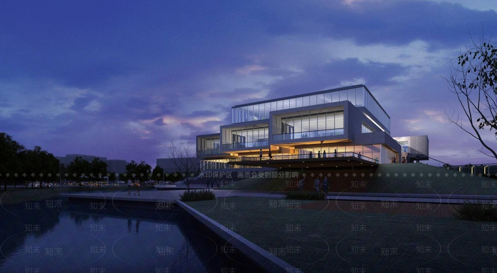现代办公楼3D模型下载【ID:1195760319】