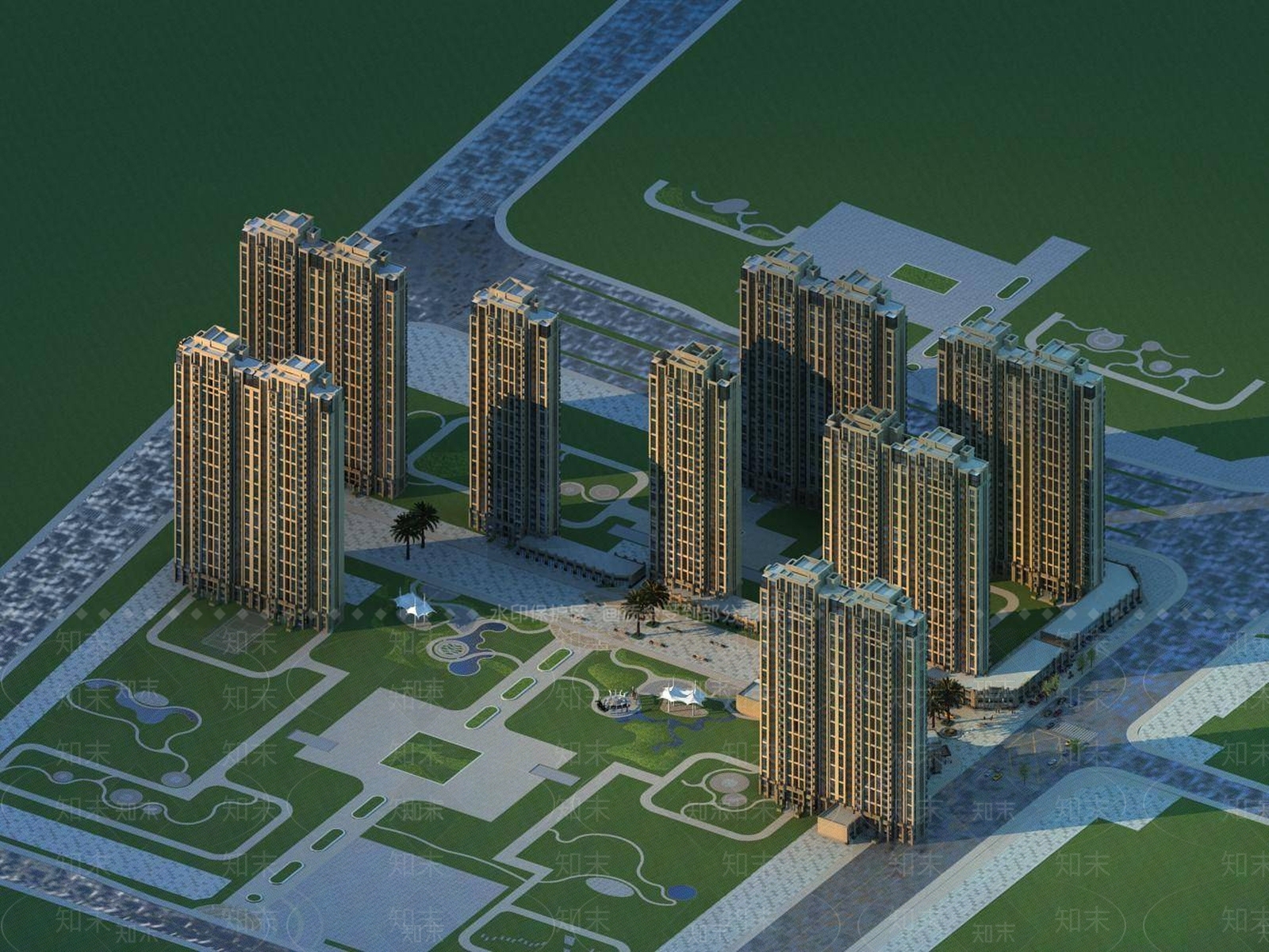 简欧高层住宅3D模型下载【ID:1195761495】