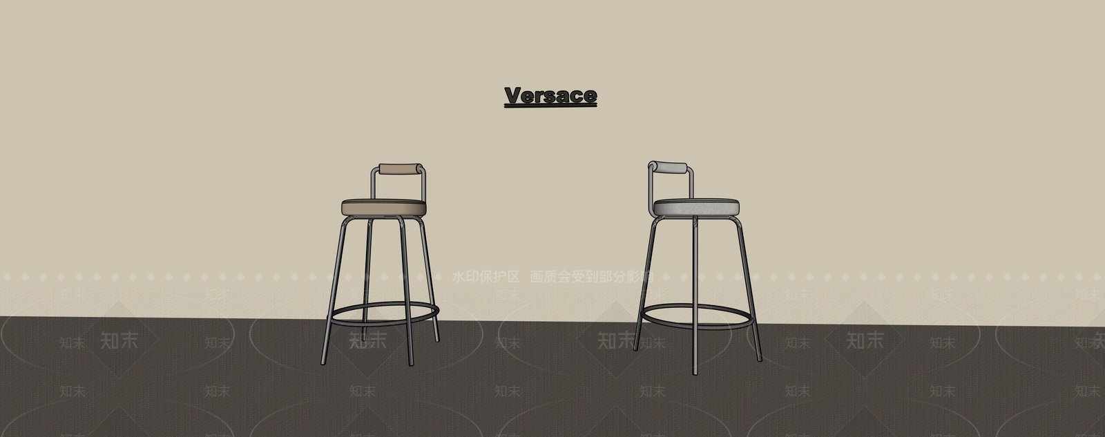 现代极简吧凳3D模型下载【ID:1195763802】