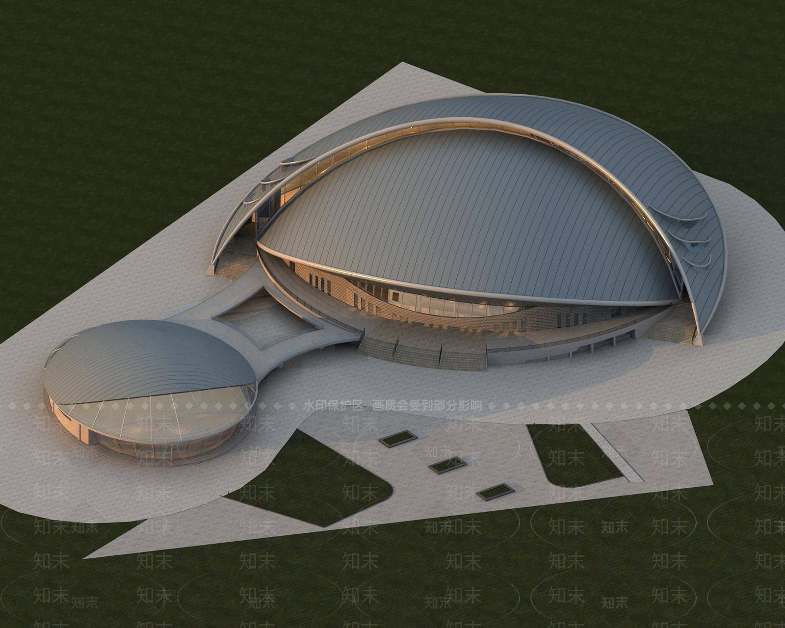现代体育馆外观3D模型下载【ID:1195764984】