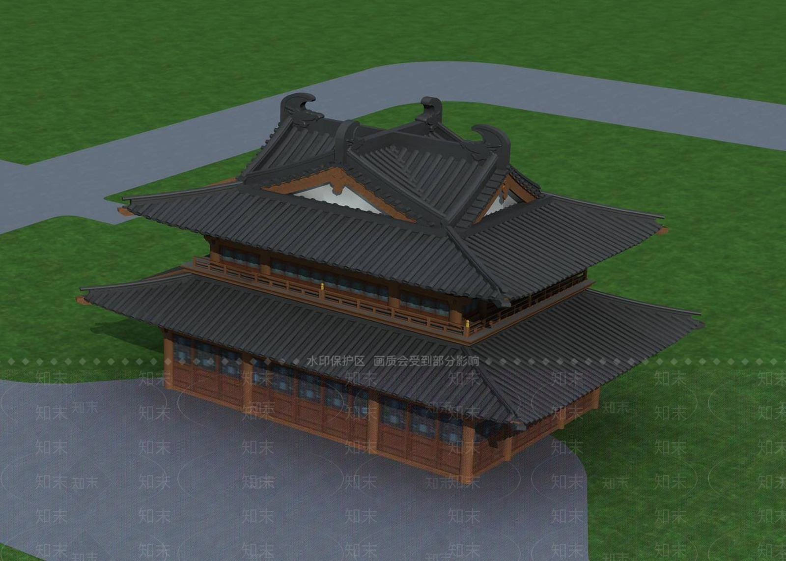 中式古建3D模型下载【ID:1195765753】