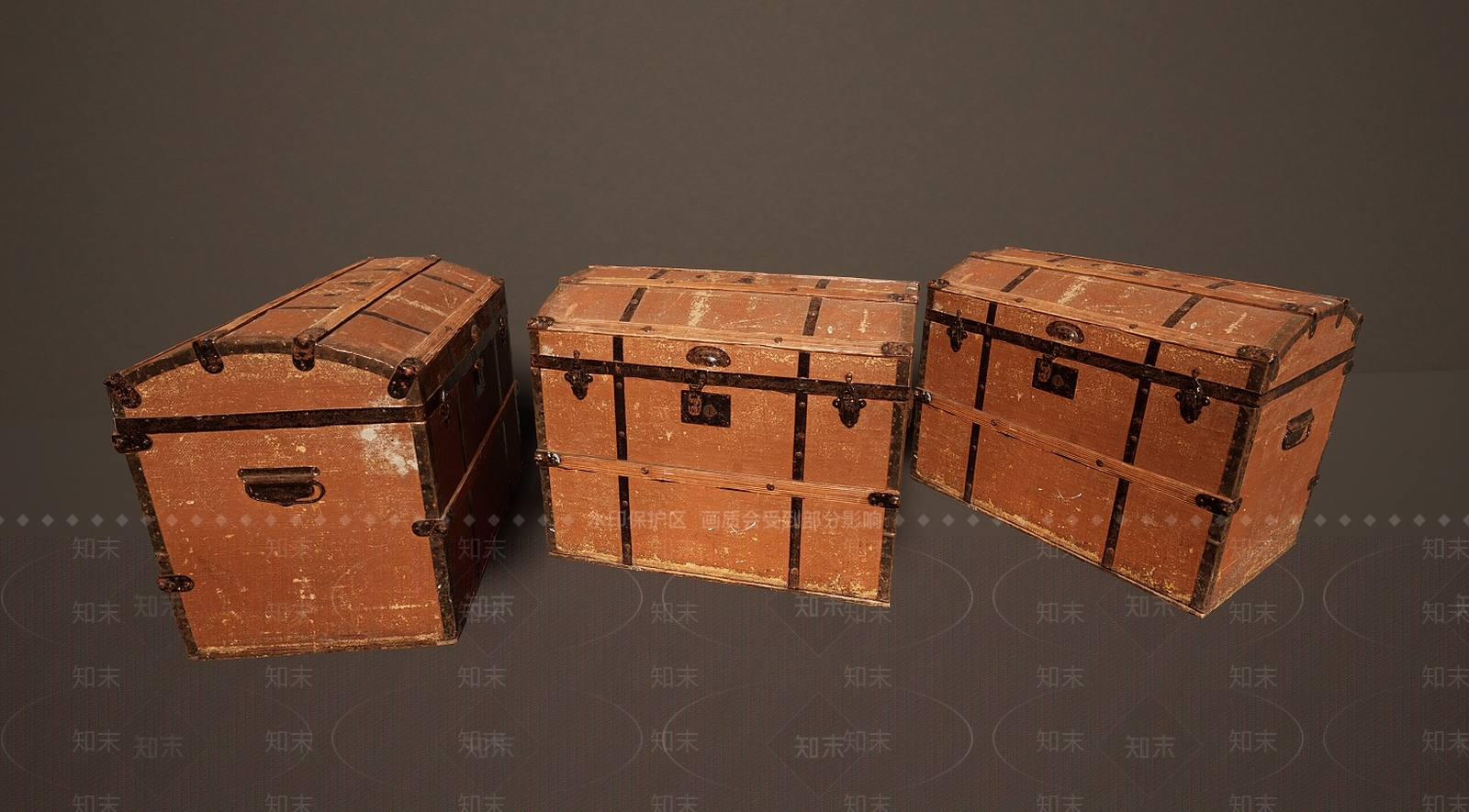 现代做旧旧物破旧实木箱子3D模型下载【ID:1195765788】