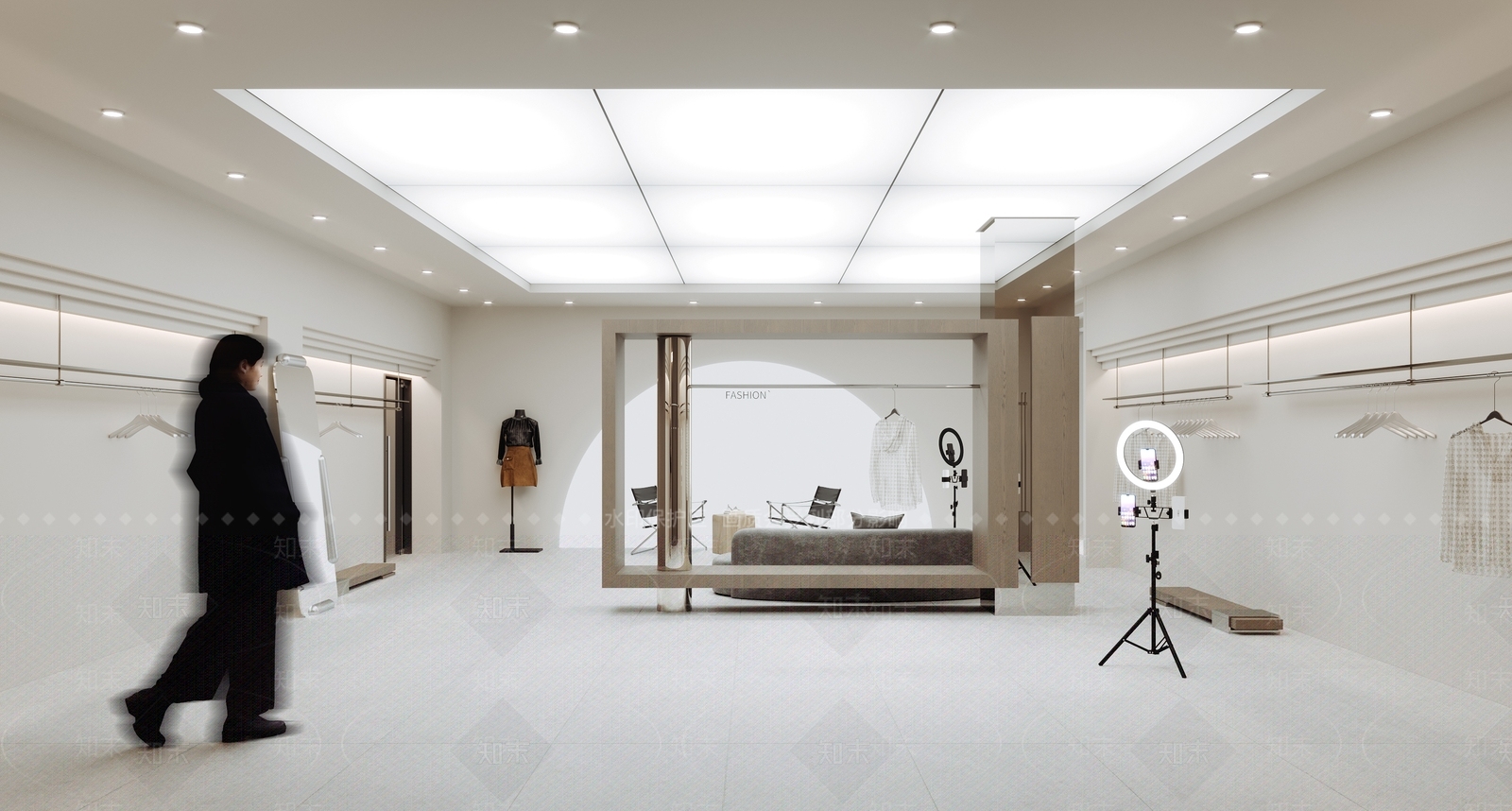 现代极简服装店SU模型下载【ID:1195766188】