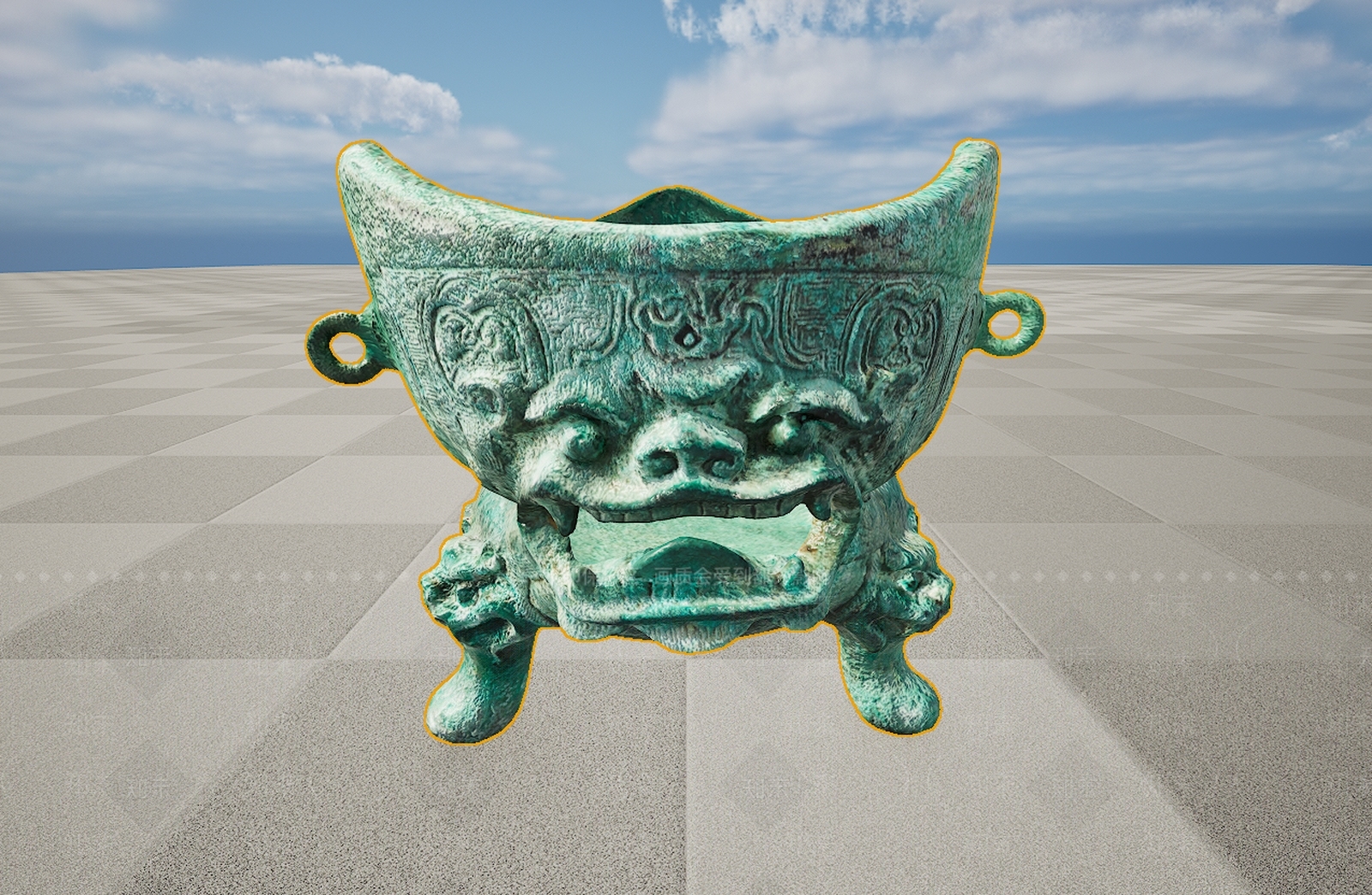 现代古董文物青铜器3D模型下载【ID:1195766273】
