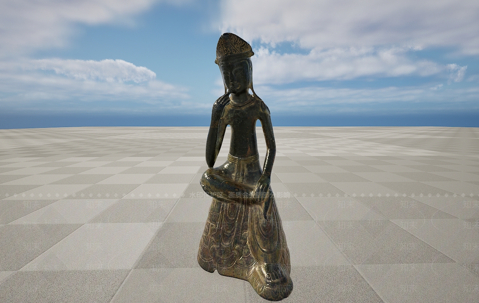 现代古董文物铜器佛像3D模型下载【ID:1195766279】