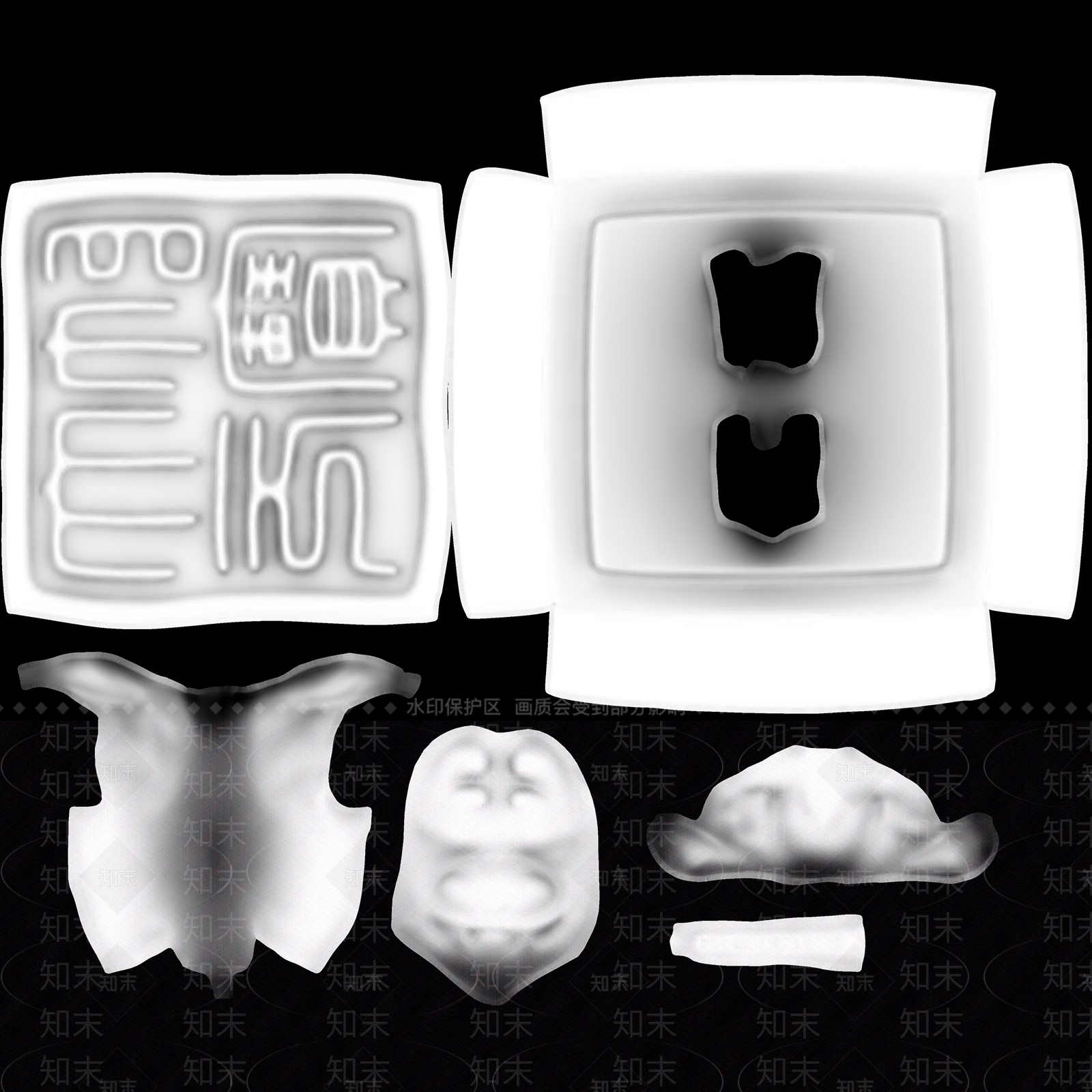 现代古老文物铜器印章3D模型下载【ID:1195766579】