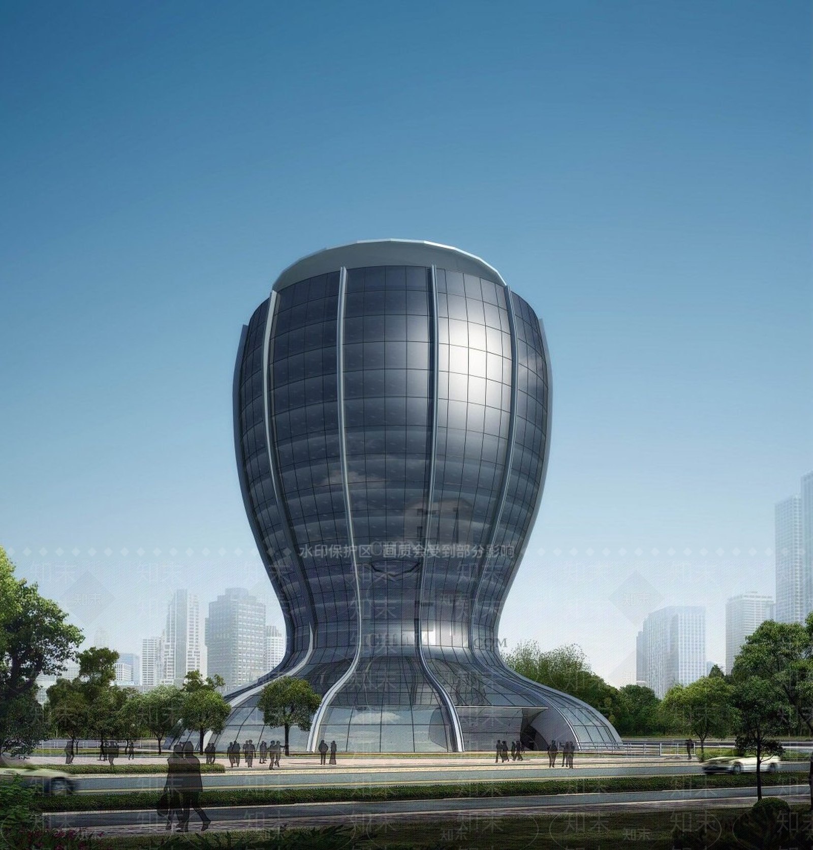 现代图书馆外观3D模型下载【ID:1195766869】