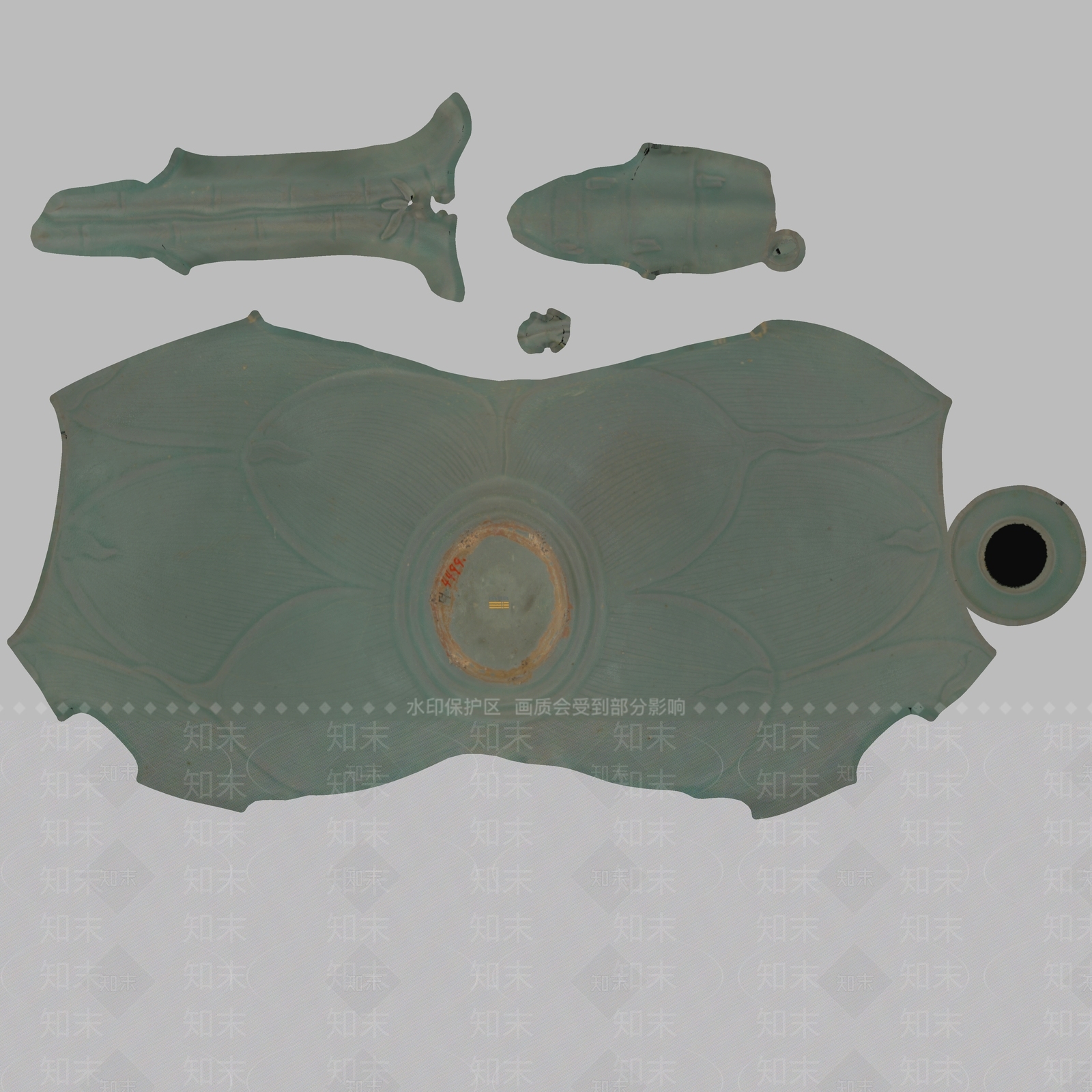 现代文物陶瓷瓷器青釉水壶3D模型下载【ID:1195768694】