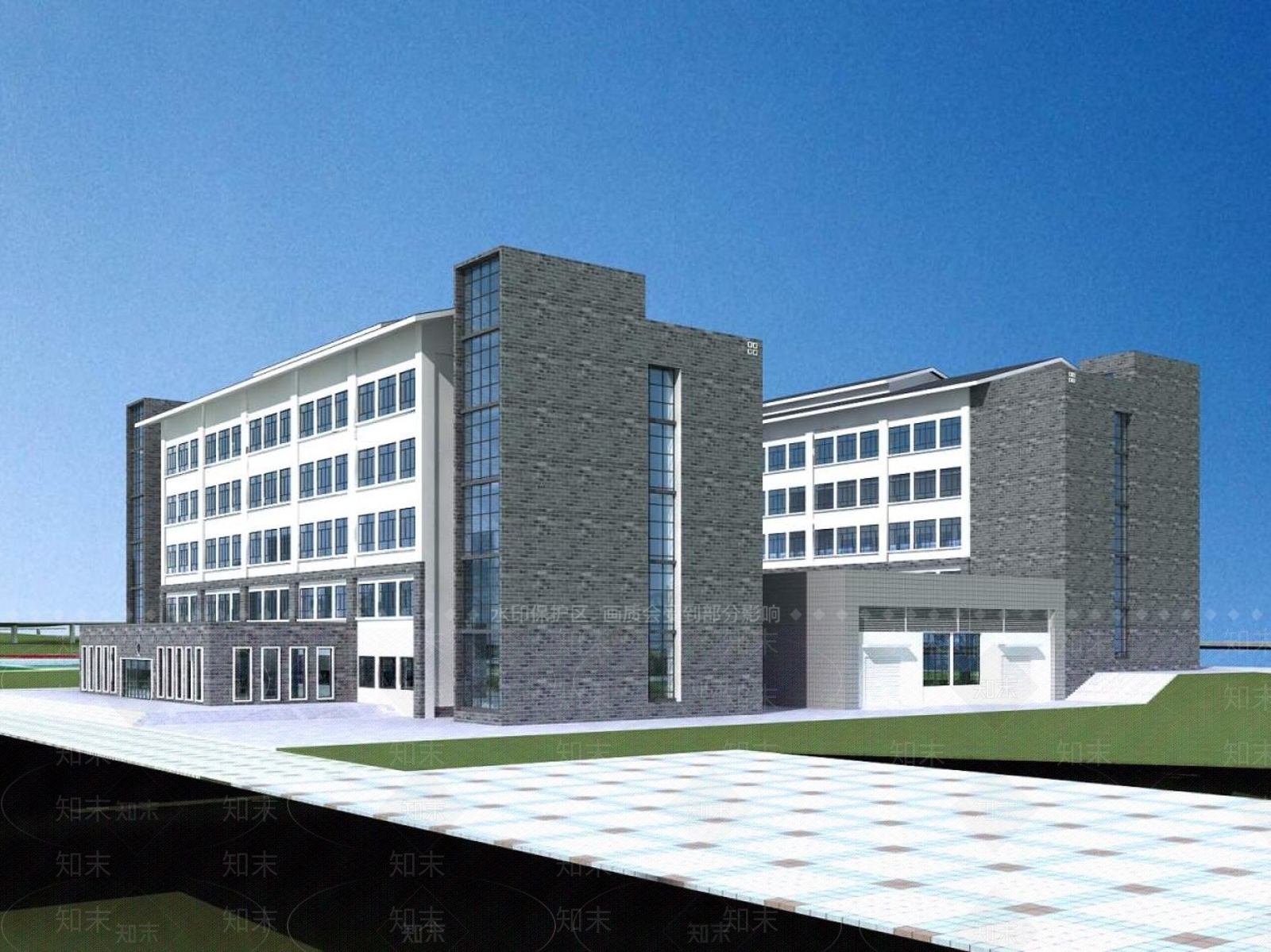 现代学校外观3D模型下载【ID:1195768718】