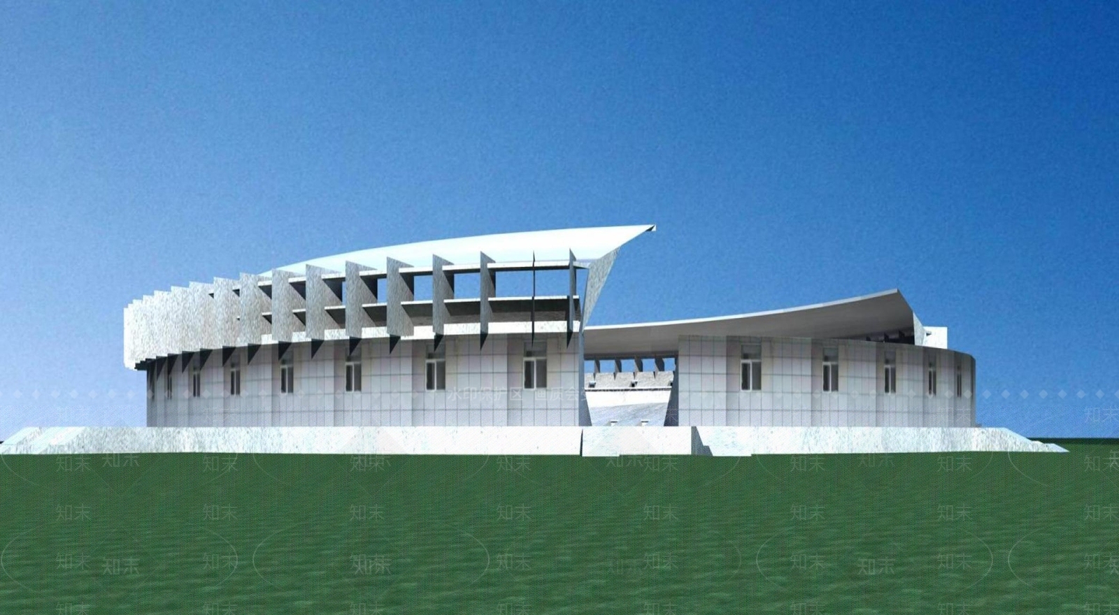 现代体育馆外观3D模型下载【ID:1195768969】