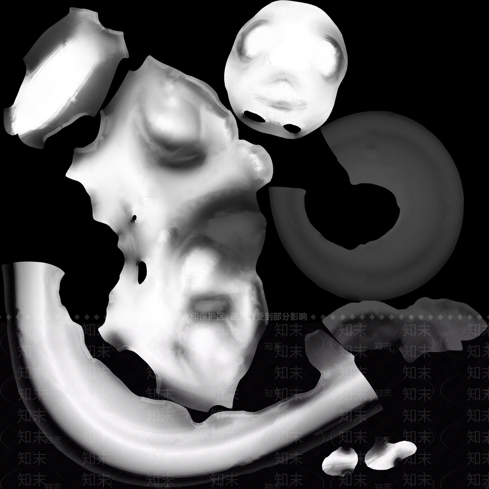 现代文物铁胎青釉睡莲三足熏炉3D模型下载【ID:1195768925】