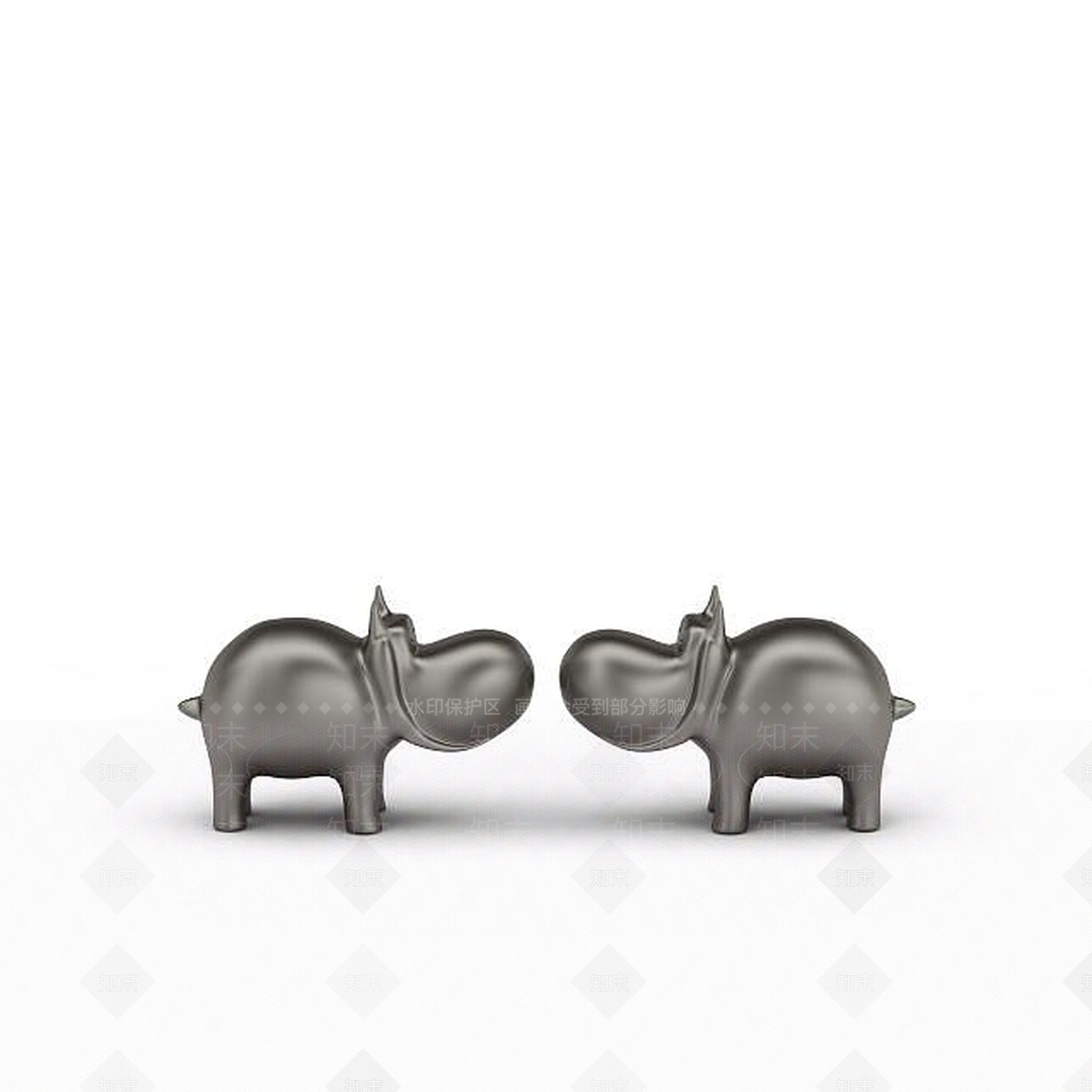 现代金属河马陈设品3D模型下载【ID:1195769389】