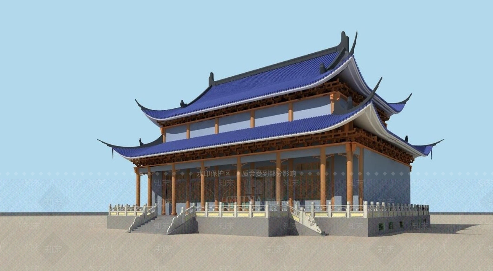 中式古建3D模型下载【ID:1195769763】