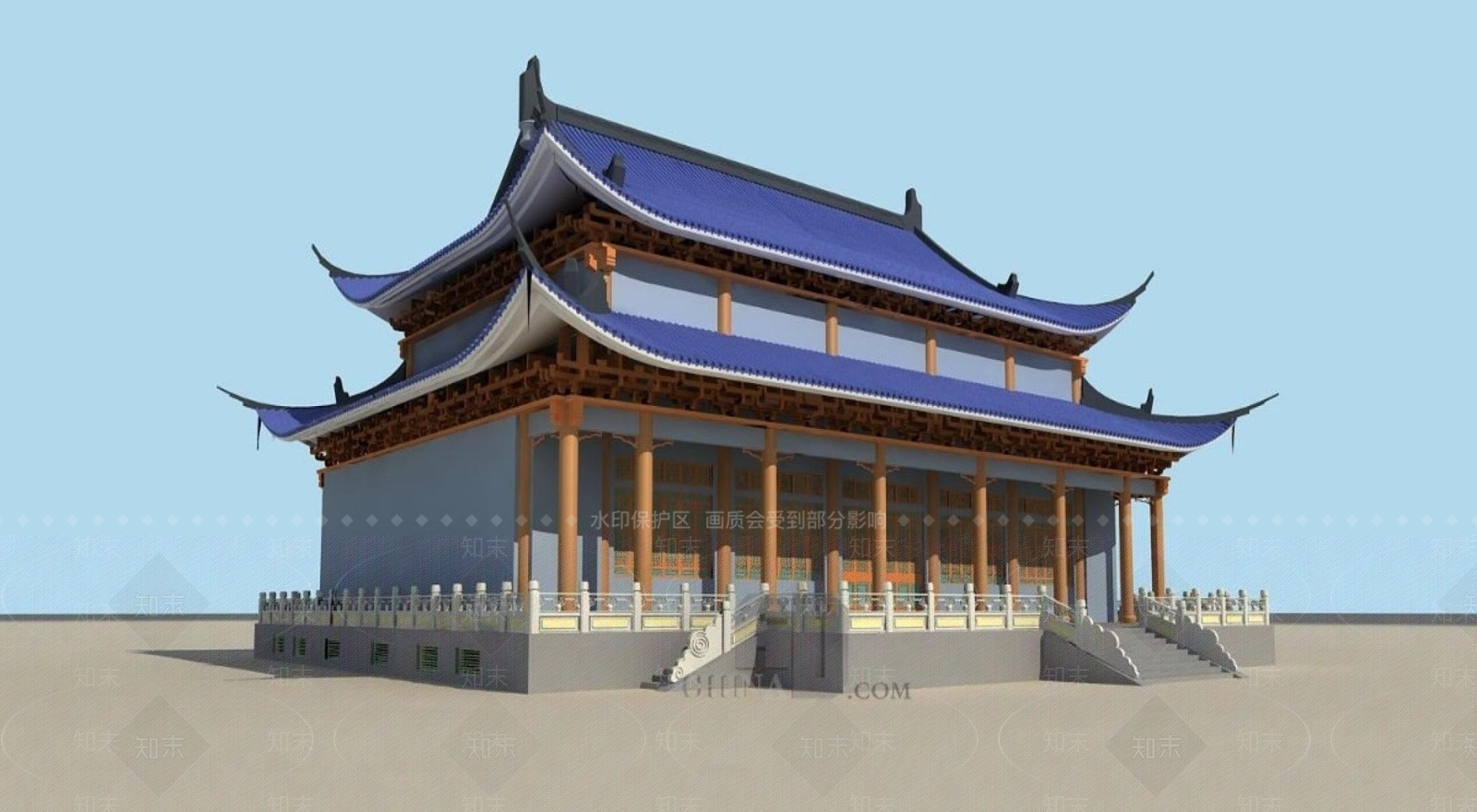 中式古建3D模型下载【ID:1195769763】