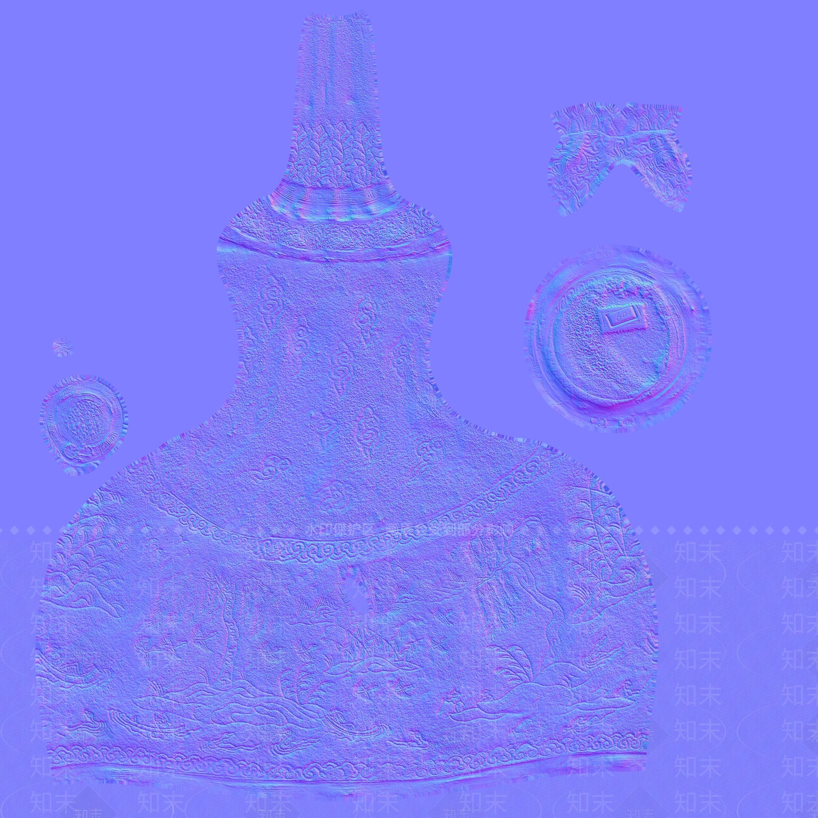 现代文物青铜颈瓶3D模型下载【ID:1195770883】