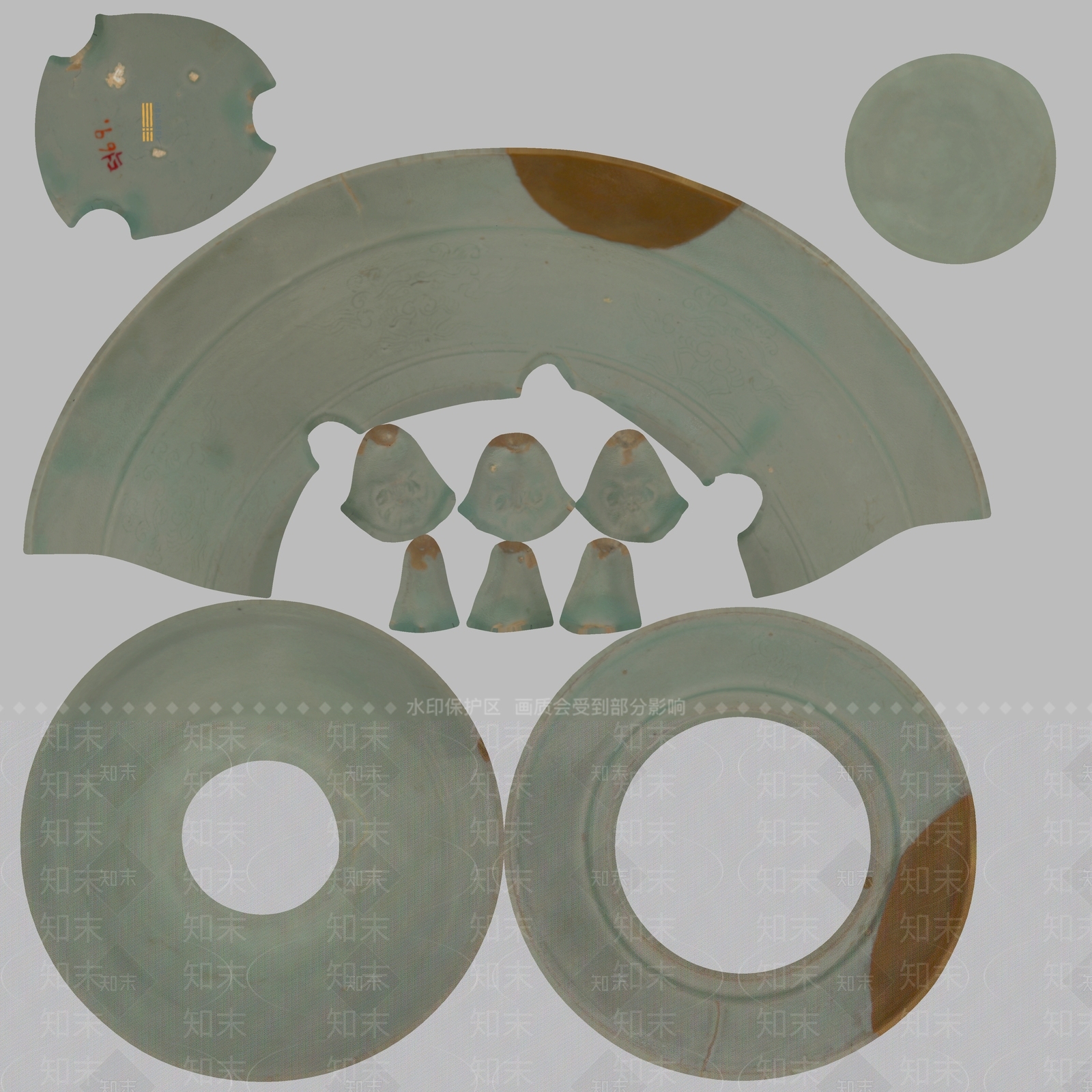 现代文物雕塑青铜器青釉熏炉3D模型下载【ID:1195771409】