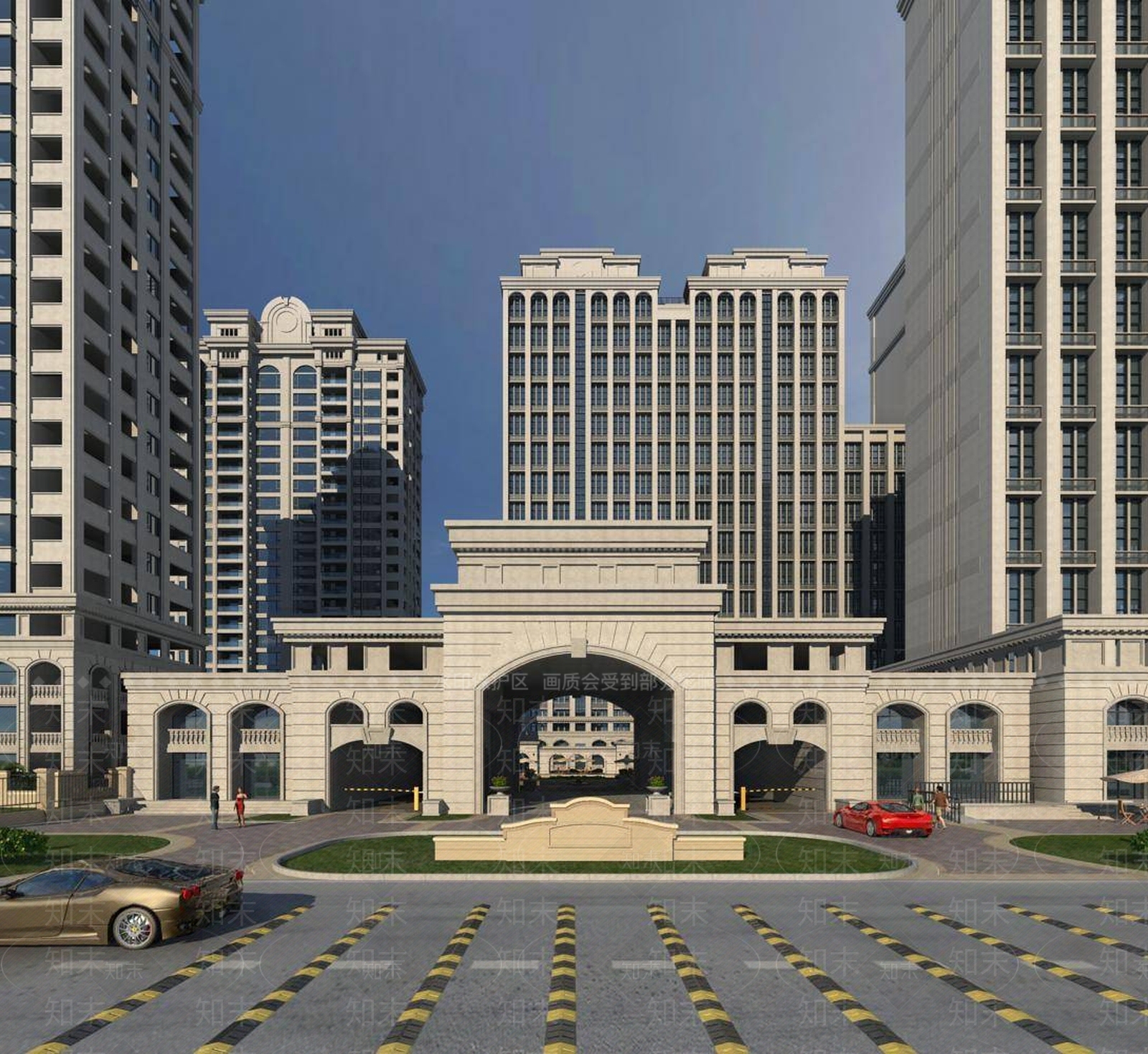 欧式高层住宅3D模型下载【ID:1195771794】