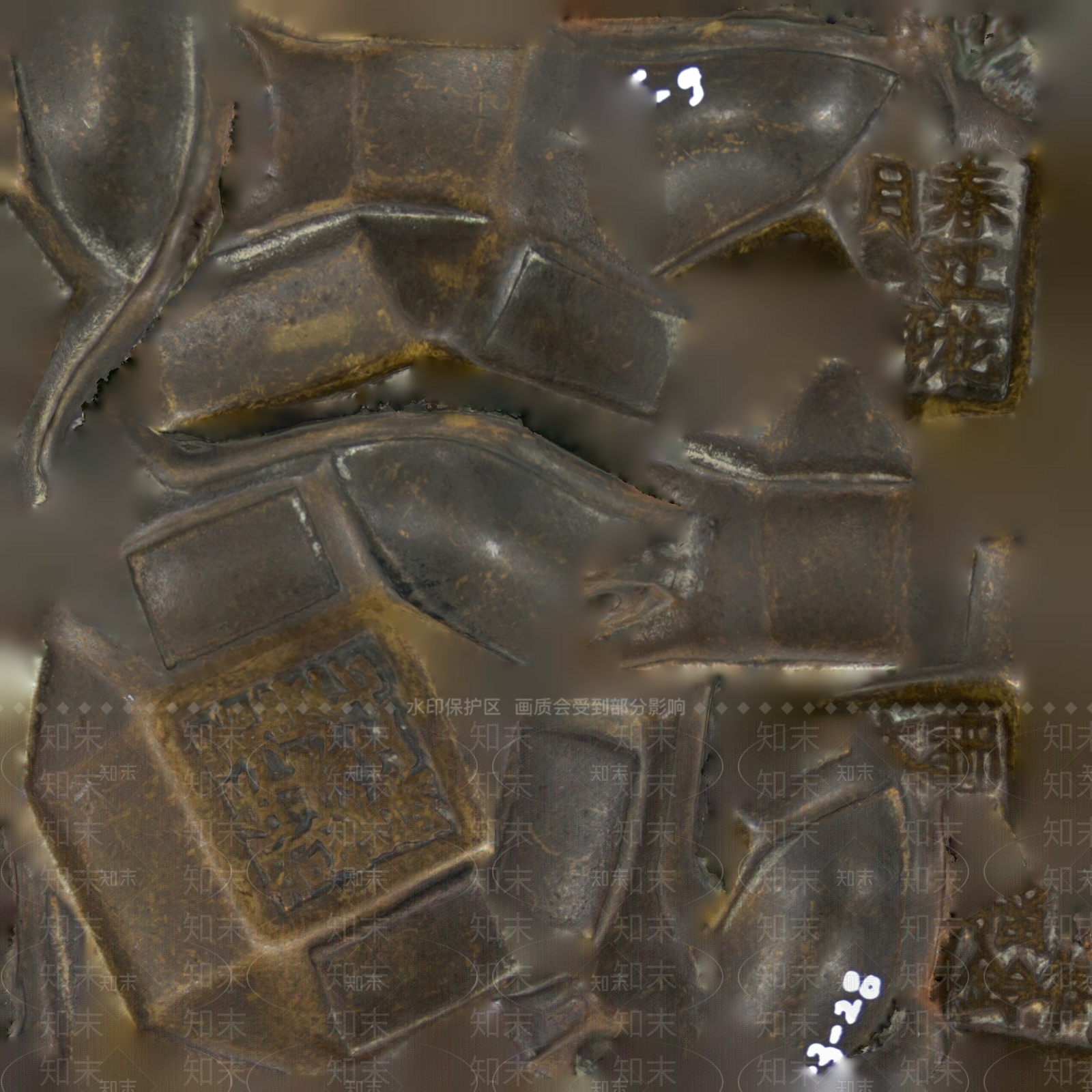 现代文物青铜器3D模型下载【ID:1195771962】