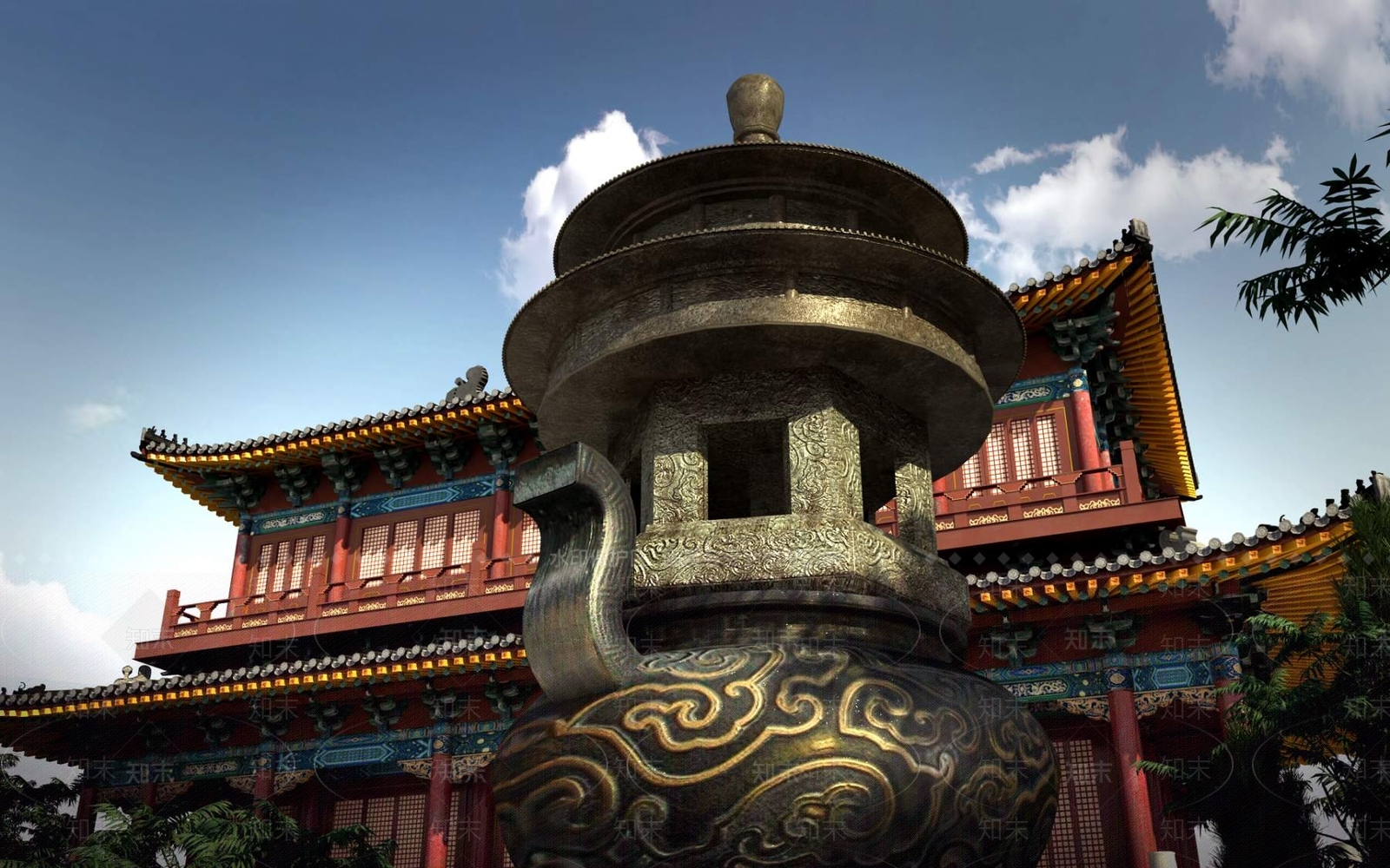 中式古建3D模型下载【ID:1195772181】