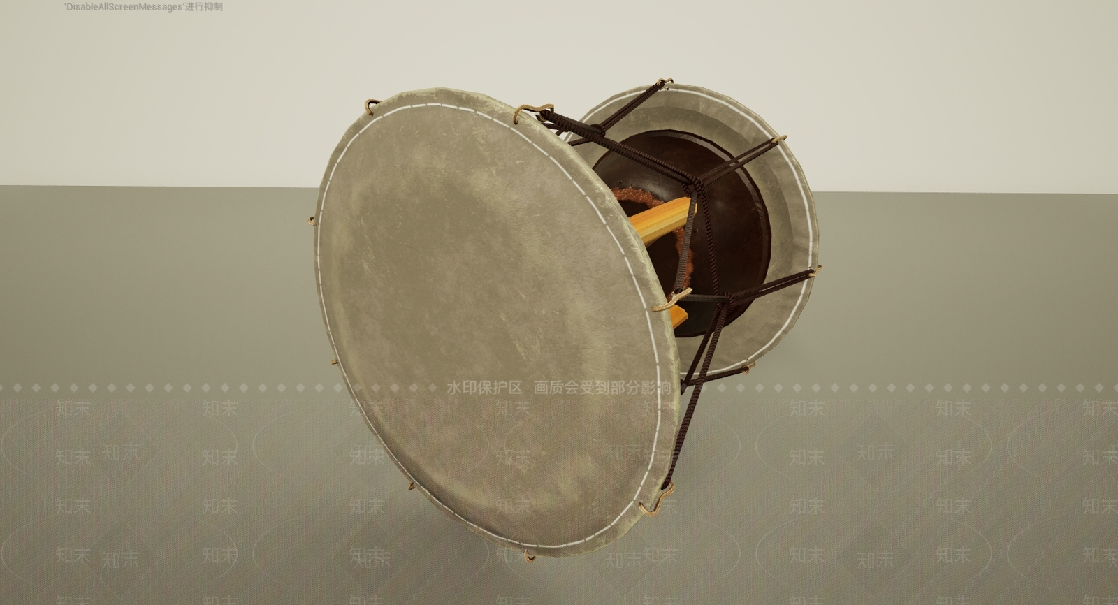 现代文物乐器羊皮鼓3D模型下载【ID:1195772122】