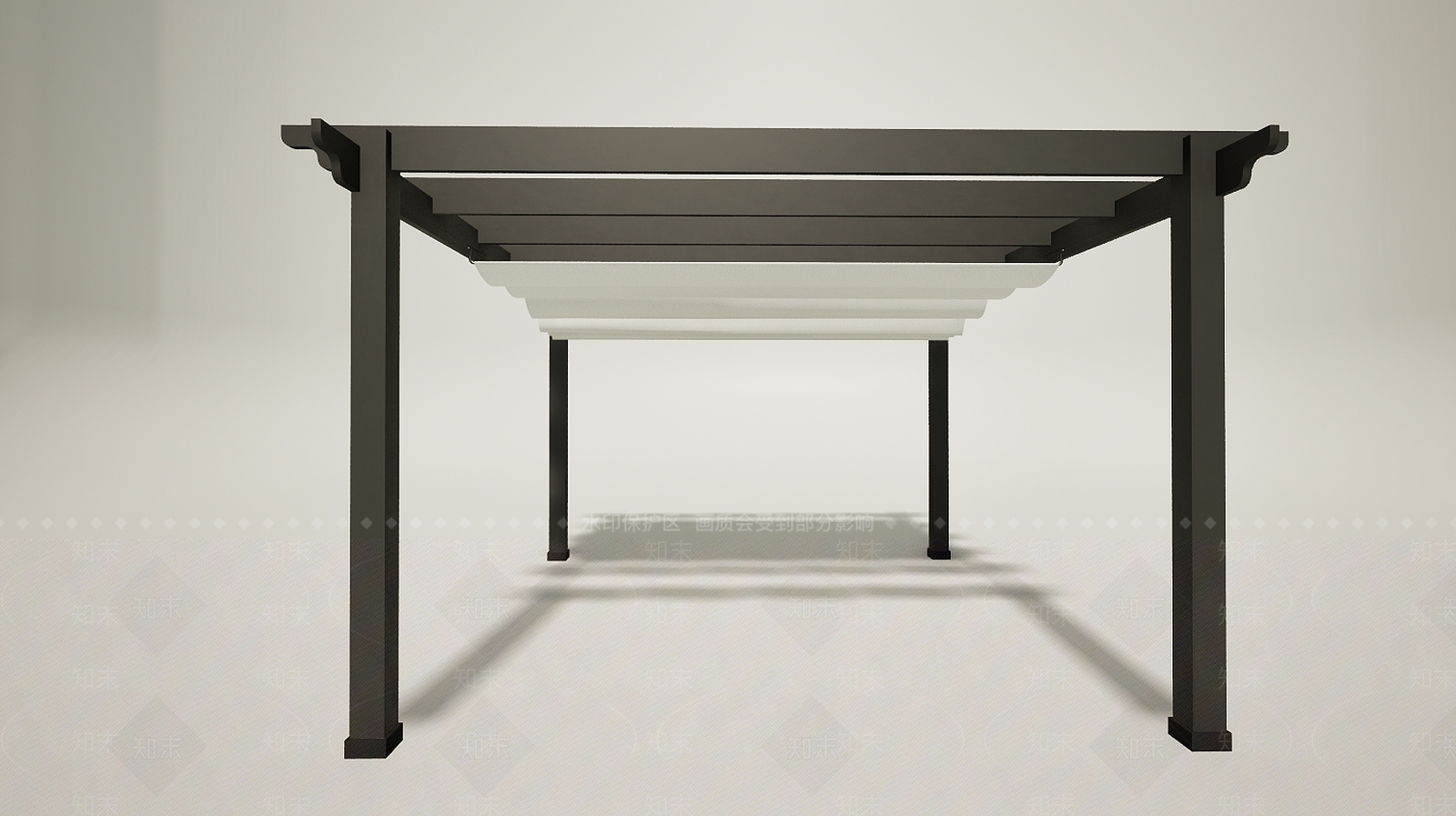 现代户外庭院遮阳棚凉亭3D模型下载【ID:1195774787】