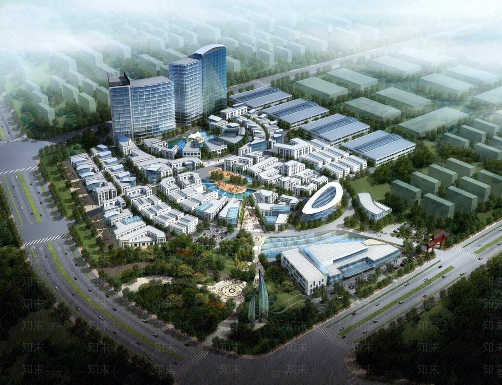 现代办公楼3D模型下载【ID:1195775138】