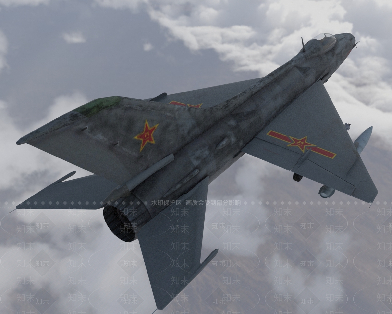 现代空军歼击机飞机战斗机3D模型下载【ID:1195776260】