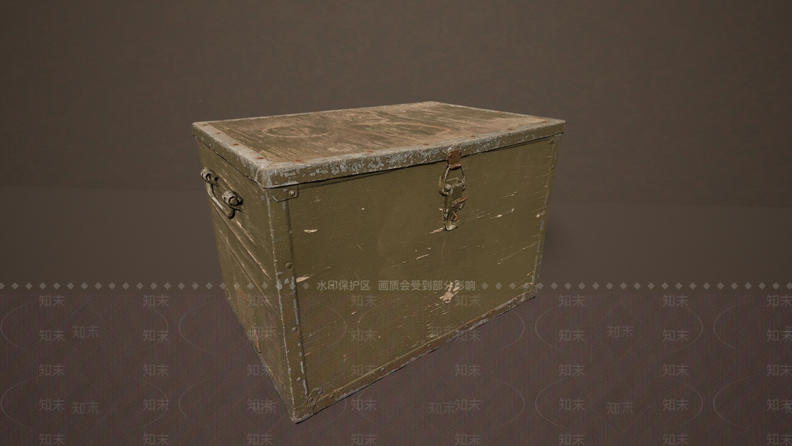 现代做旧旧物铁皮箱子3D模型下载【ID:1195776288】