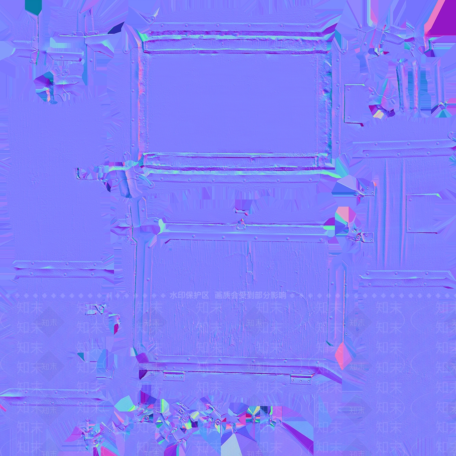 现代做旧旧物铁皮箱子3D模型下载【ID:1195776288】