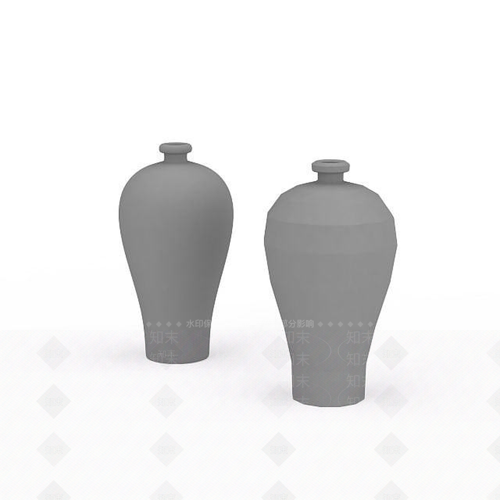 现代仿古原色梅瓶3D模型下载【ID:1195777150】