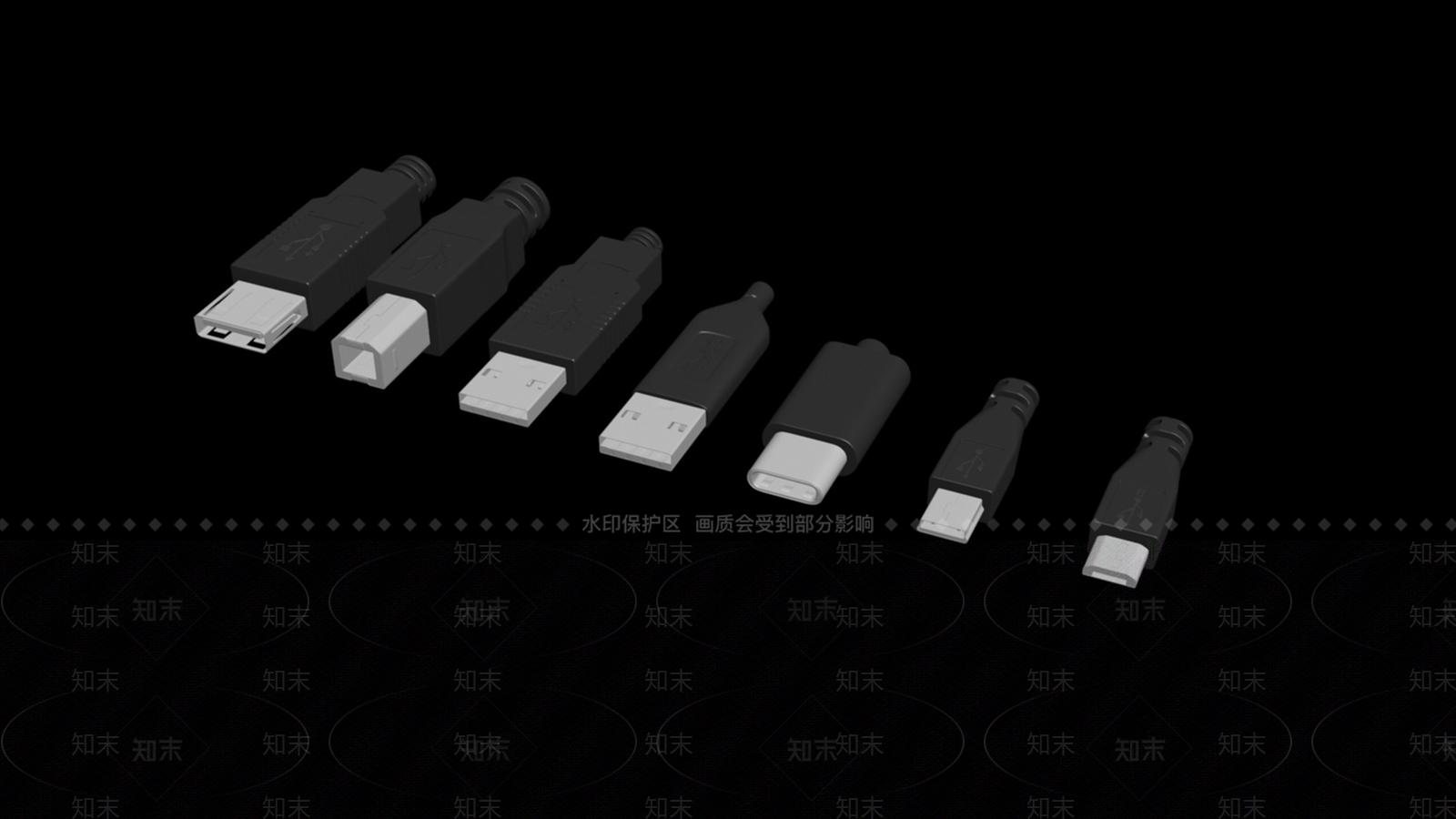 现代USB插头3D模型下载【ID:1195777978】