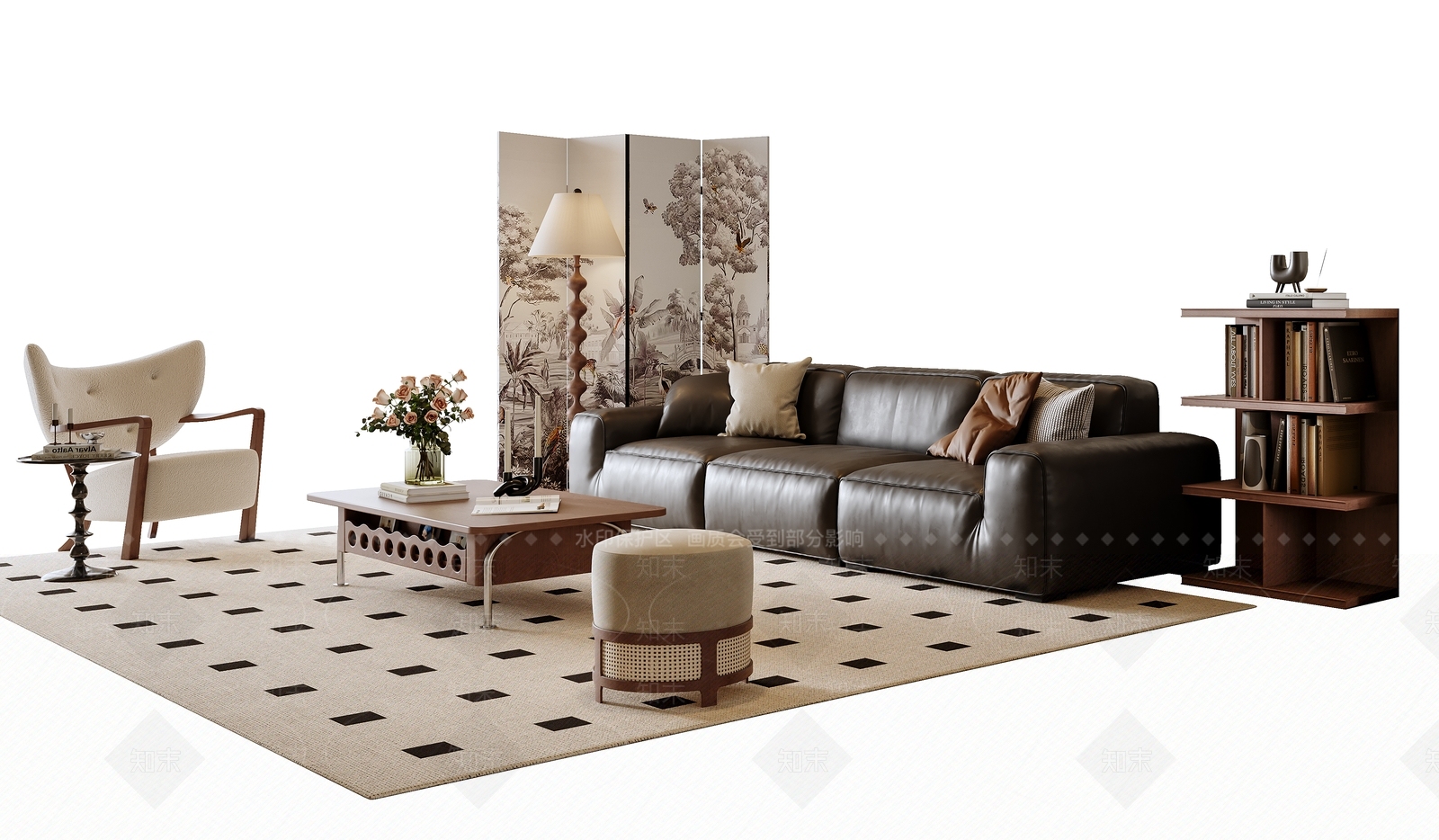 法式中古沙发组合SU模型下载【ID:1195779480】