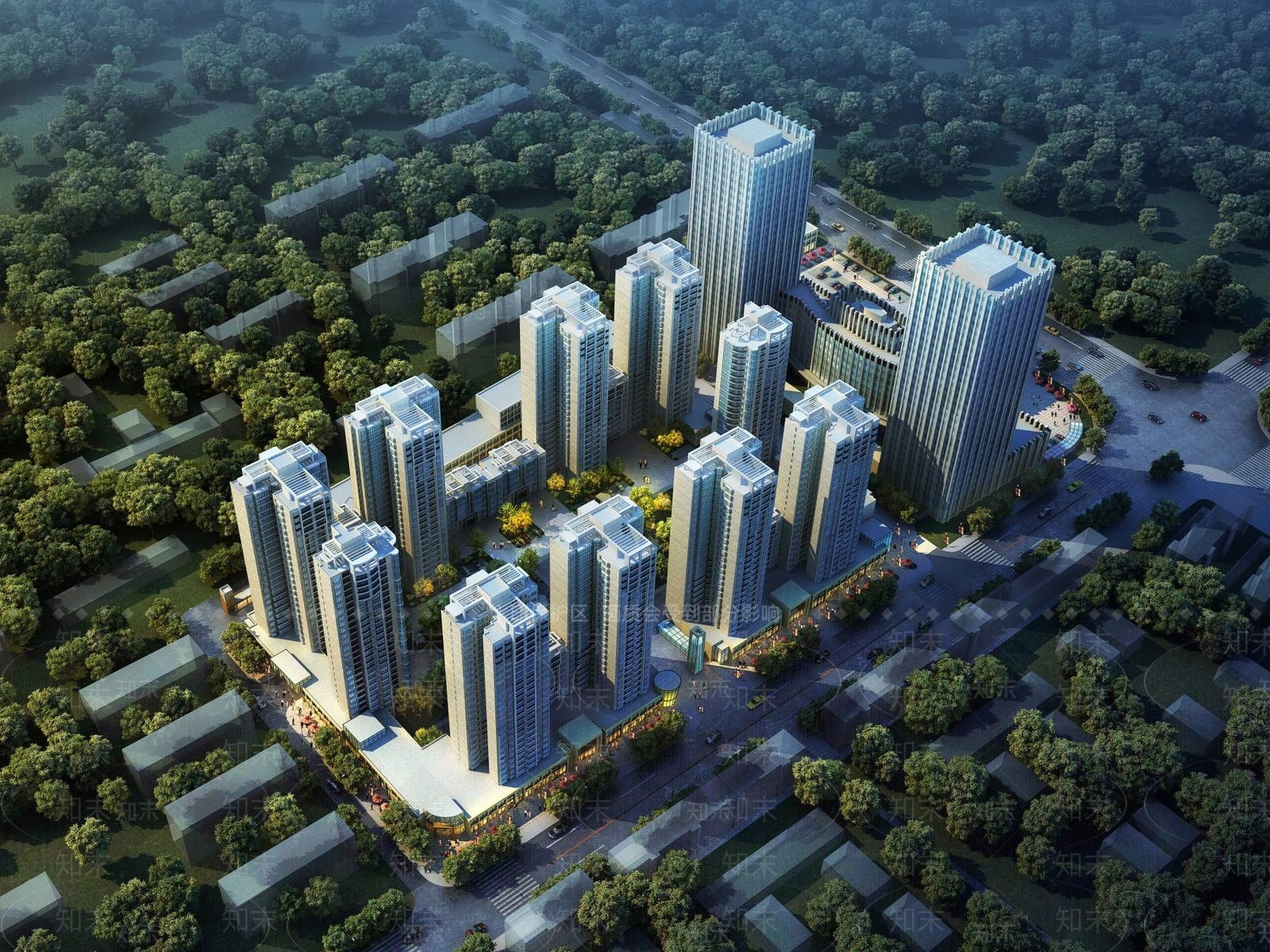 现代高层住宅3D模型下载【ID:1195779847】