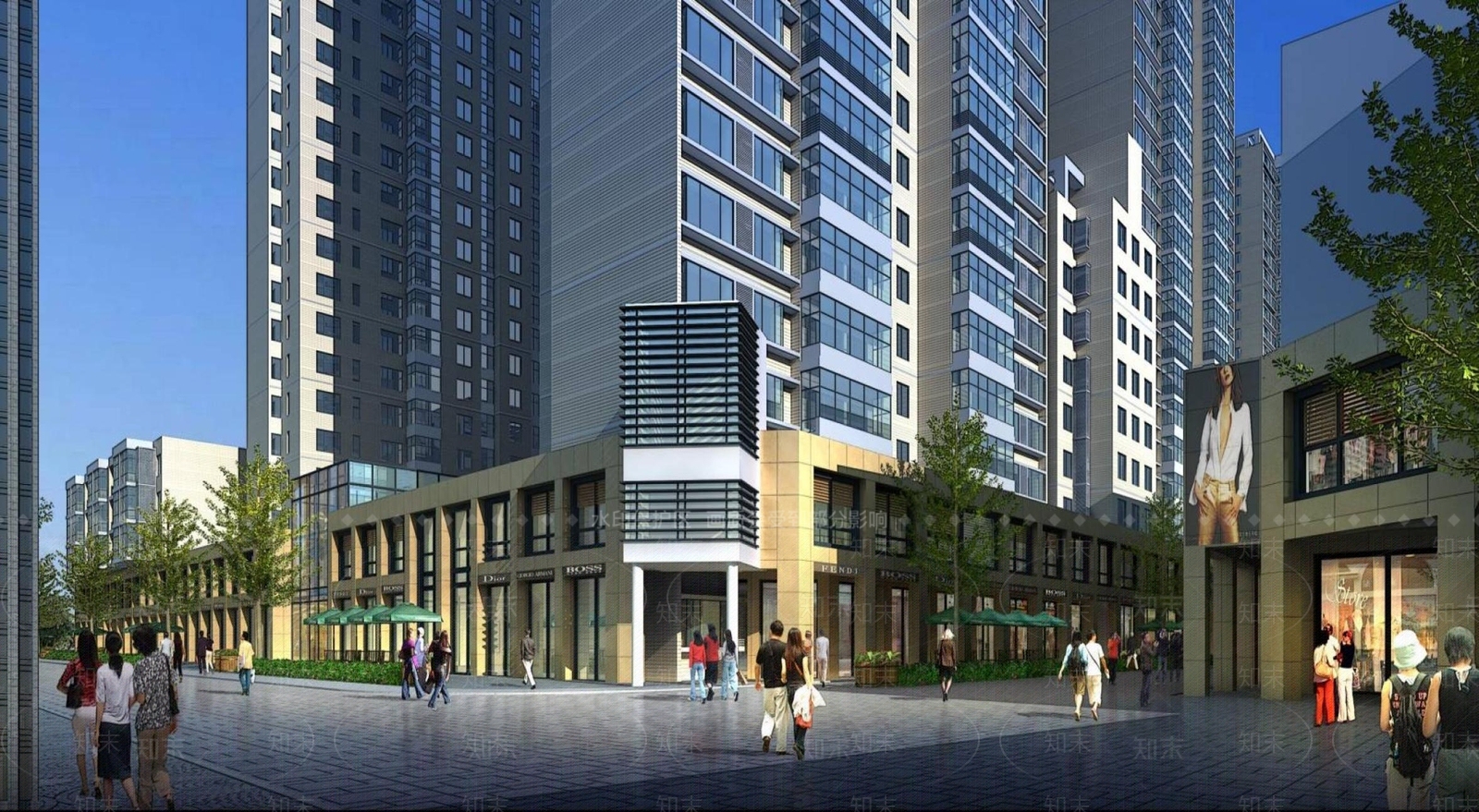 现代高层住宅3D模型下载【ID:1195779847】