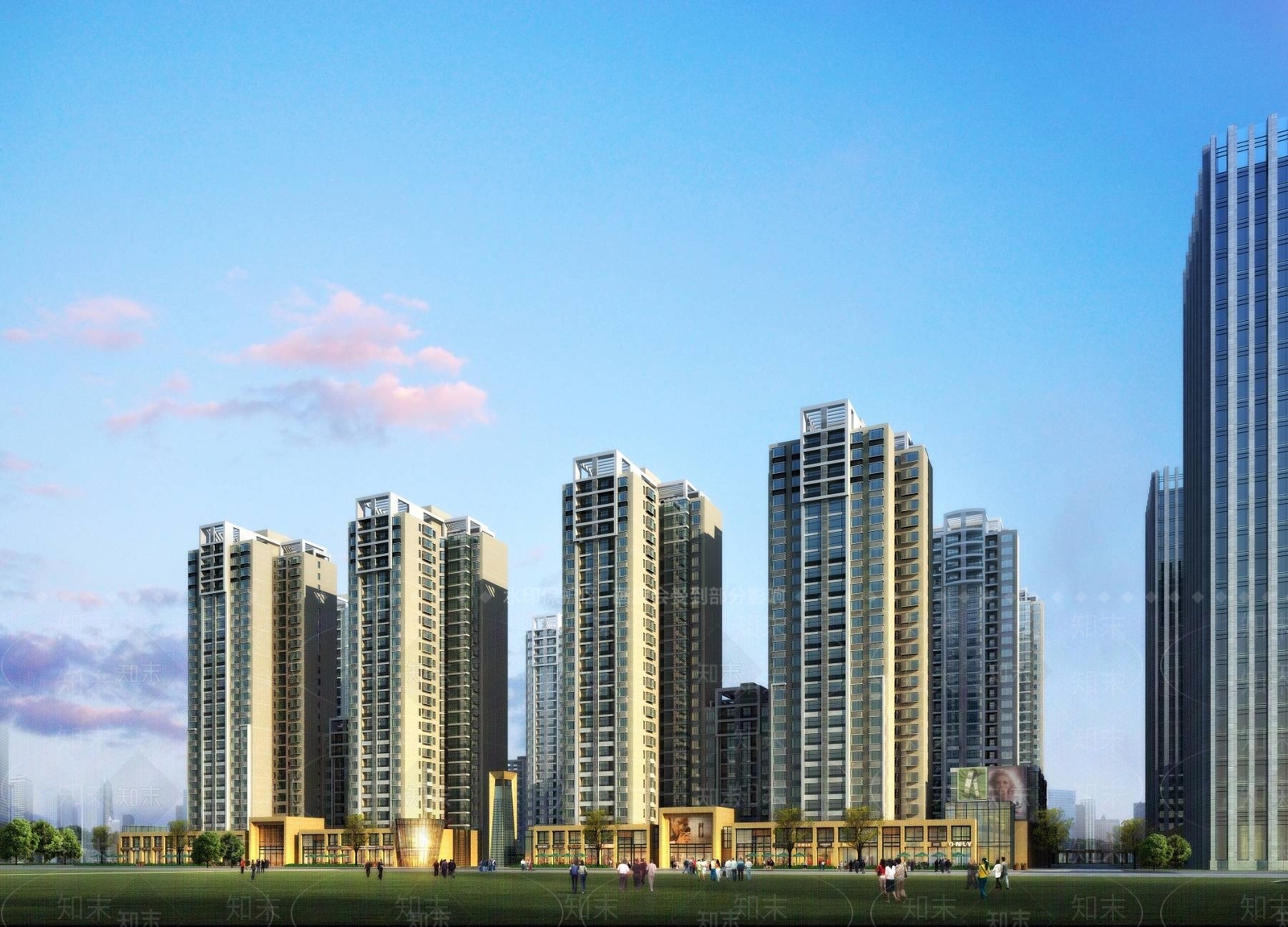 现代高层住宅3D模型下载【ID:1195779847】