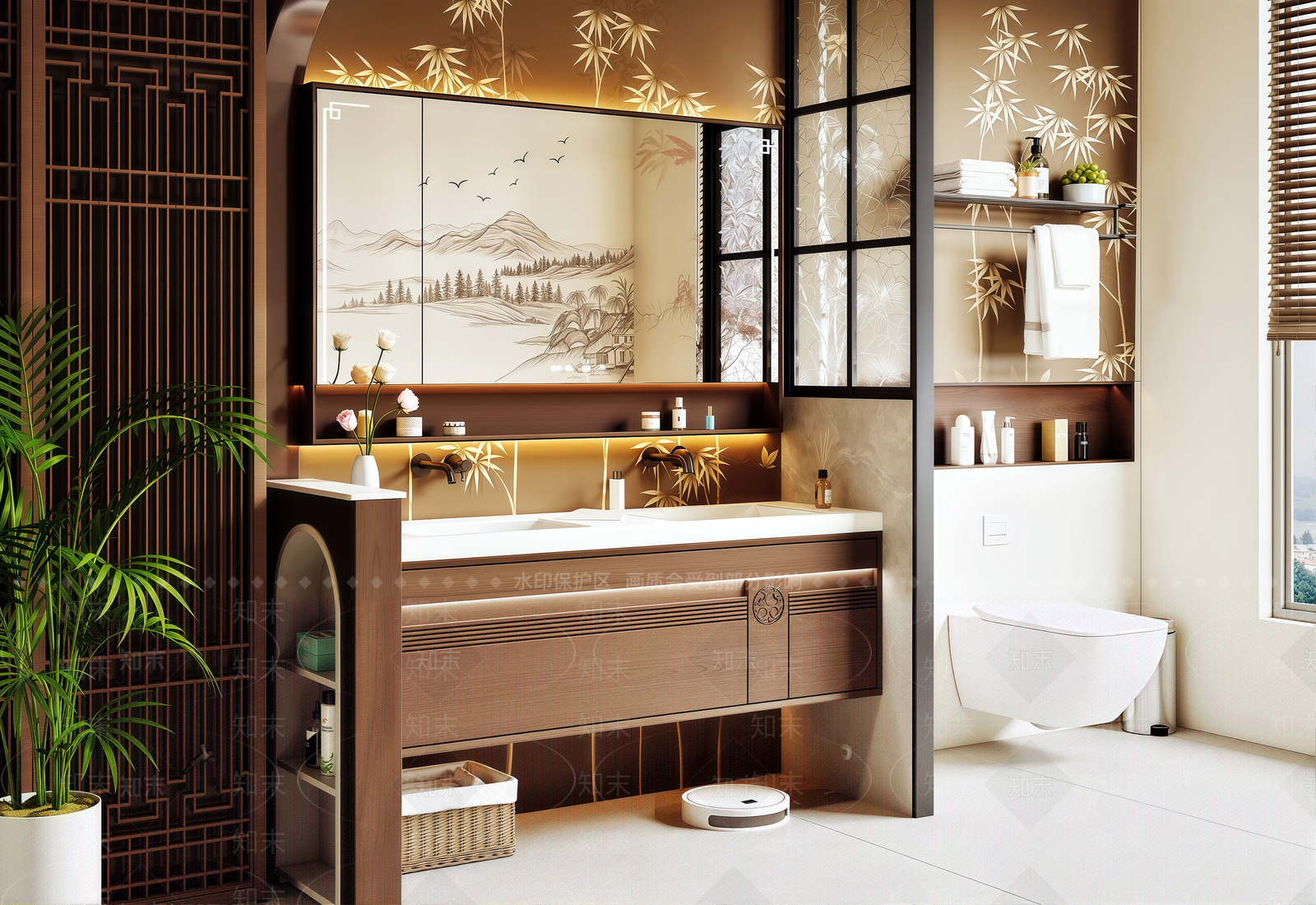 新中式卫生间3D模型下载【ID:1195780021】