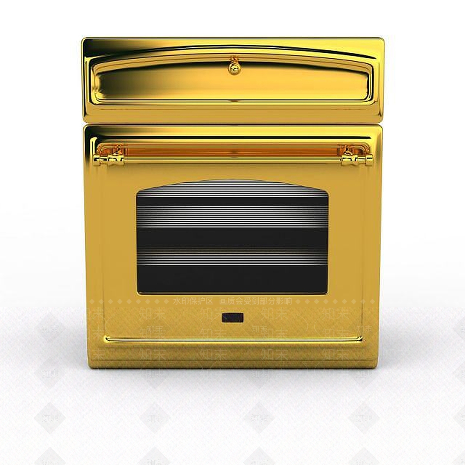 现代烤箱3D模型渲染效果图