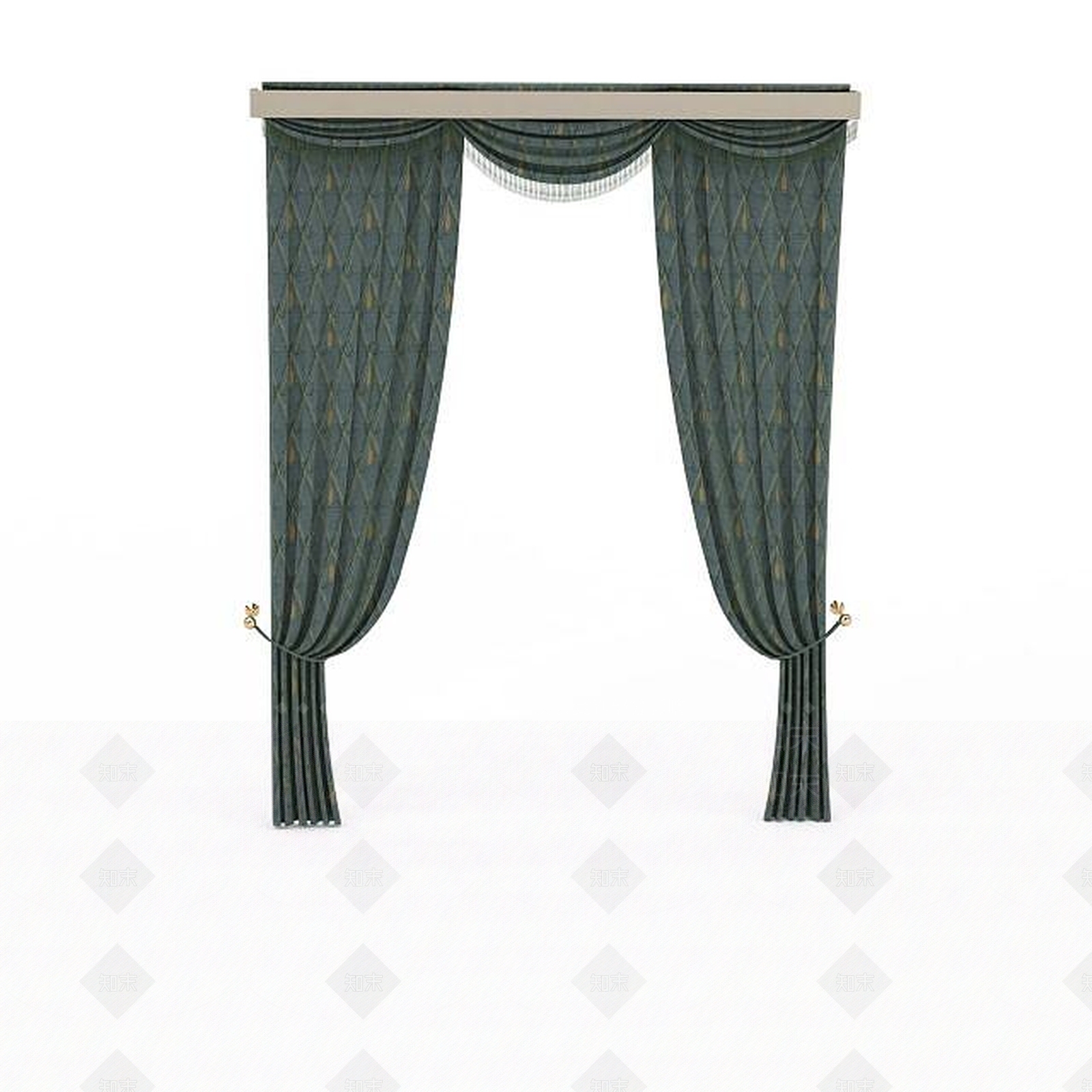 现代落地窗帘3D模型下载【ID:1195780010】