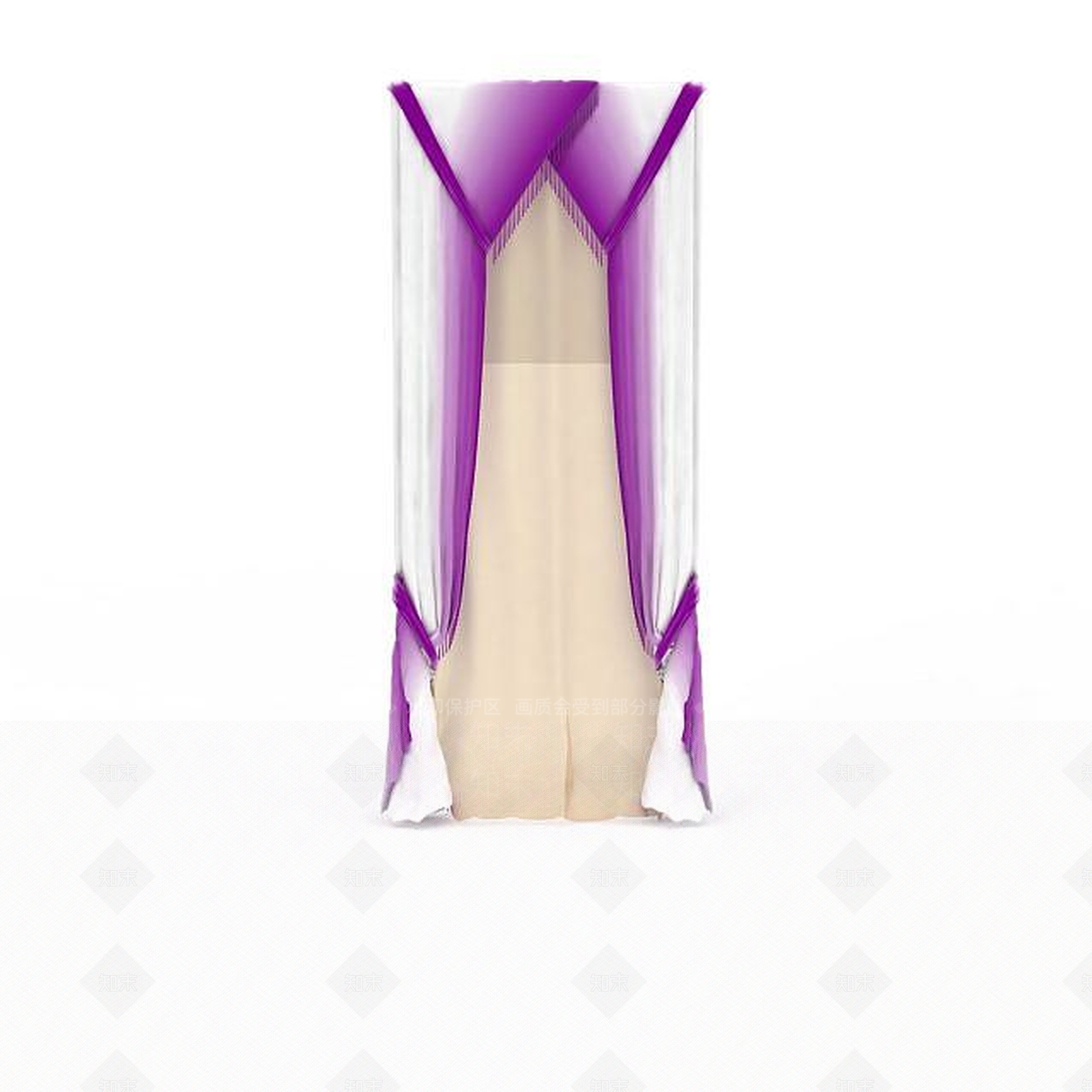 现代紫色落地窗帘3D模型下载【ID:1195780005】