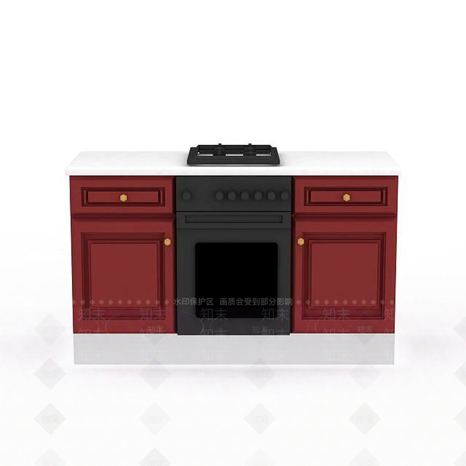 现代高档台式煤气灶3D模型下载【ID:1195780291】